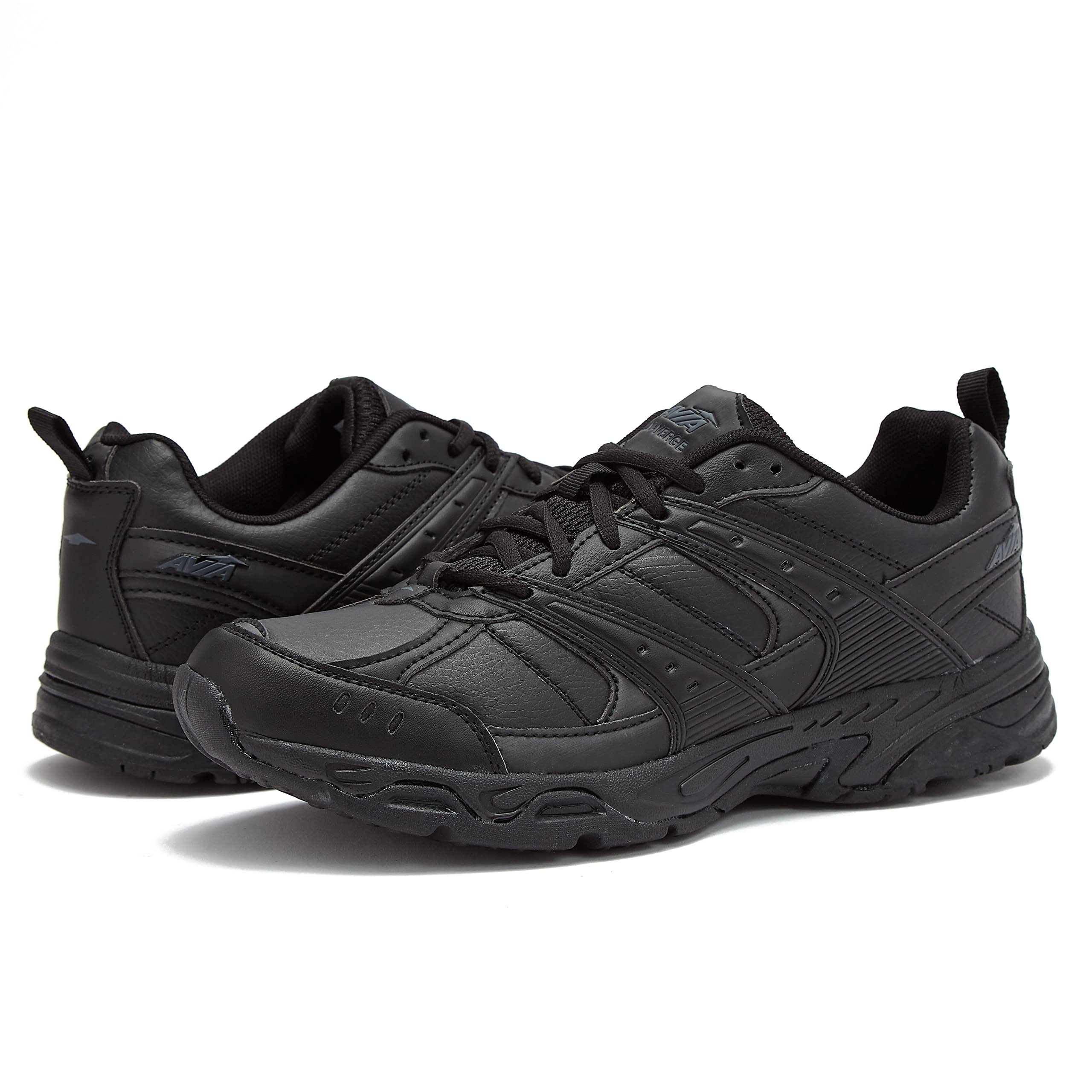 Avia Verge Women's Sneakers - Lightweight Tennis Shoes for Women with Arch Support | Wide & Medium Width | Court, Cross Training & Pickleball Shoes | Classic Black & Walking White | Perfect for Gym, Workouts & Casual Wear