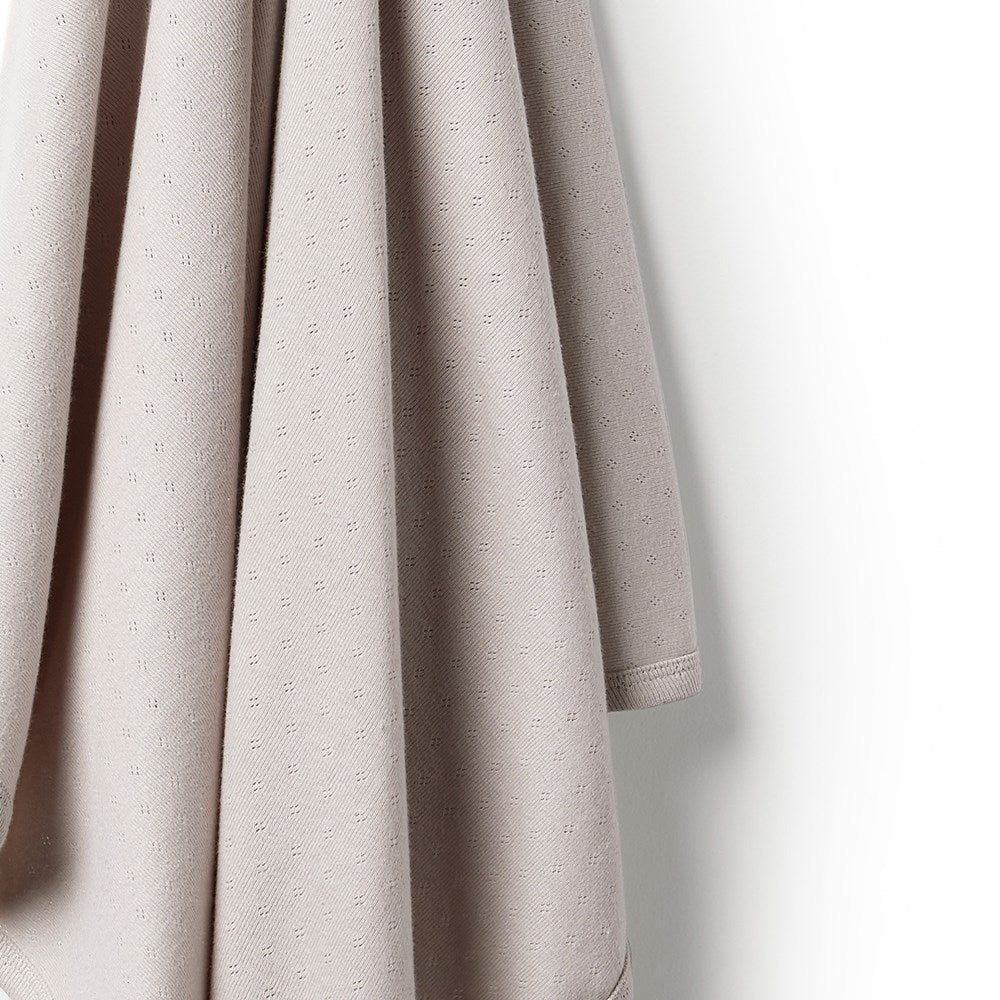 Organic Pointelle Bunny Rug - Soft & Cozy Baby Blanket for Nursery, Playtime & Photo Shoots | Eco-Friendly Cotton Knit Blanket for Newborns & Toddlers