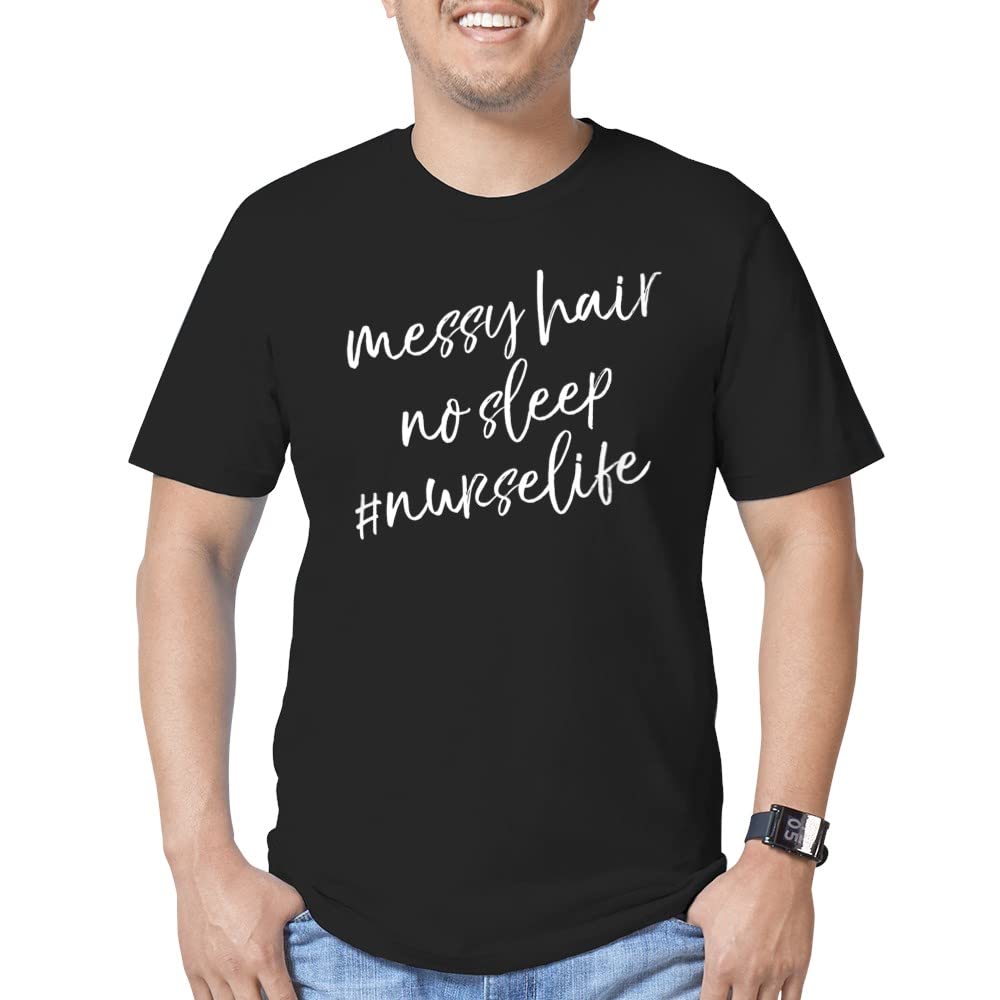 Messy Hair No Sleep Funny Men's Fitted T-Shirt - Comfortable Cotton Tee for Casual Wear, Gym & Lounge