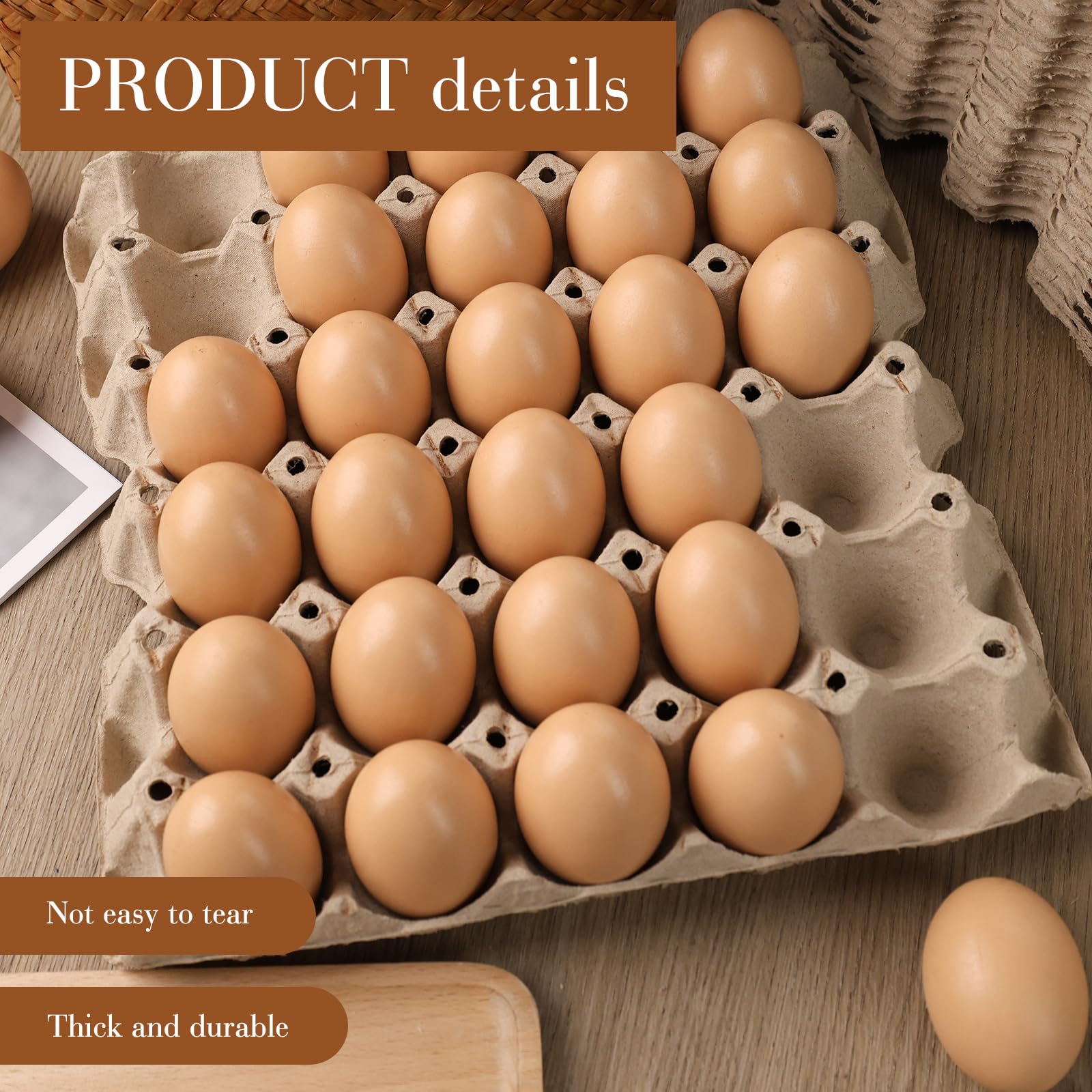 HANSGO 18PCS Egg Cartons - 30 Egg Capacity Paper Egg Trays for Farm, Market & Kitchen | Eco-Friendly Egg Storage Containers for Fresh Eggs, Poultry Farms & Farmers Markets