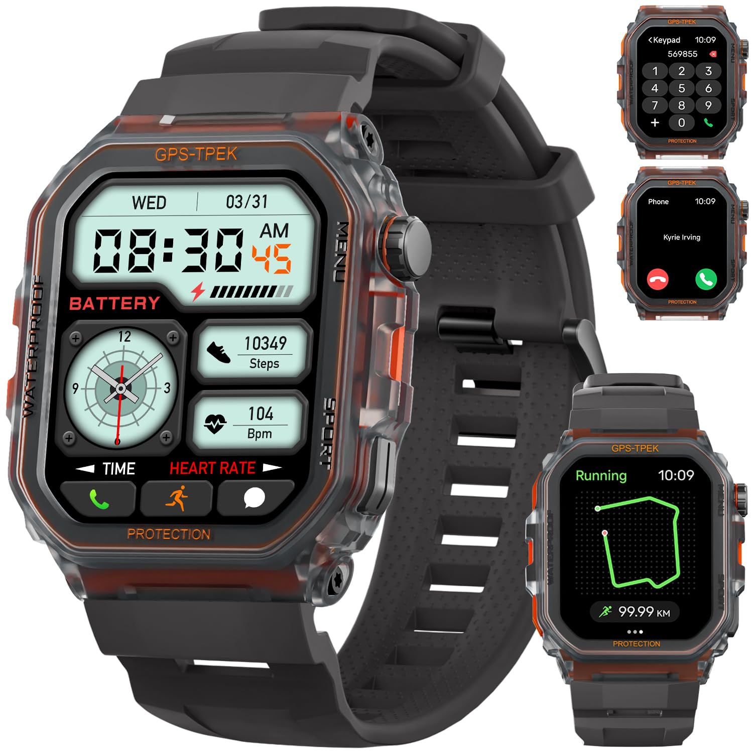 Military Smart Watch for Men - 1.75