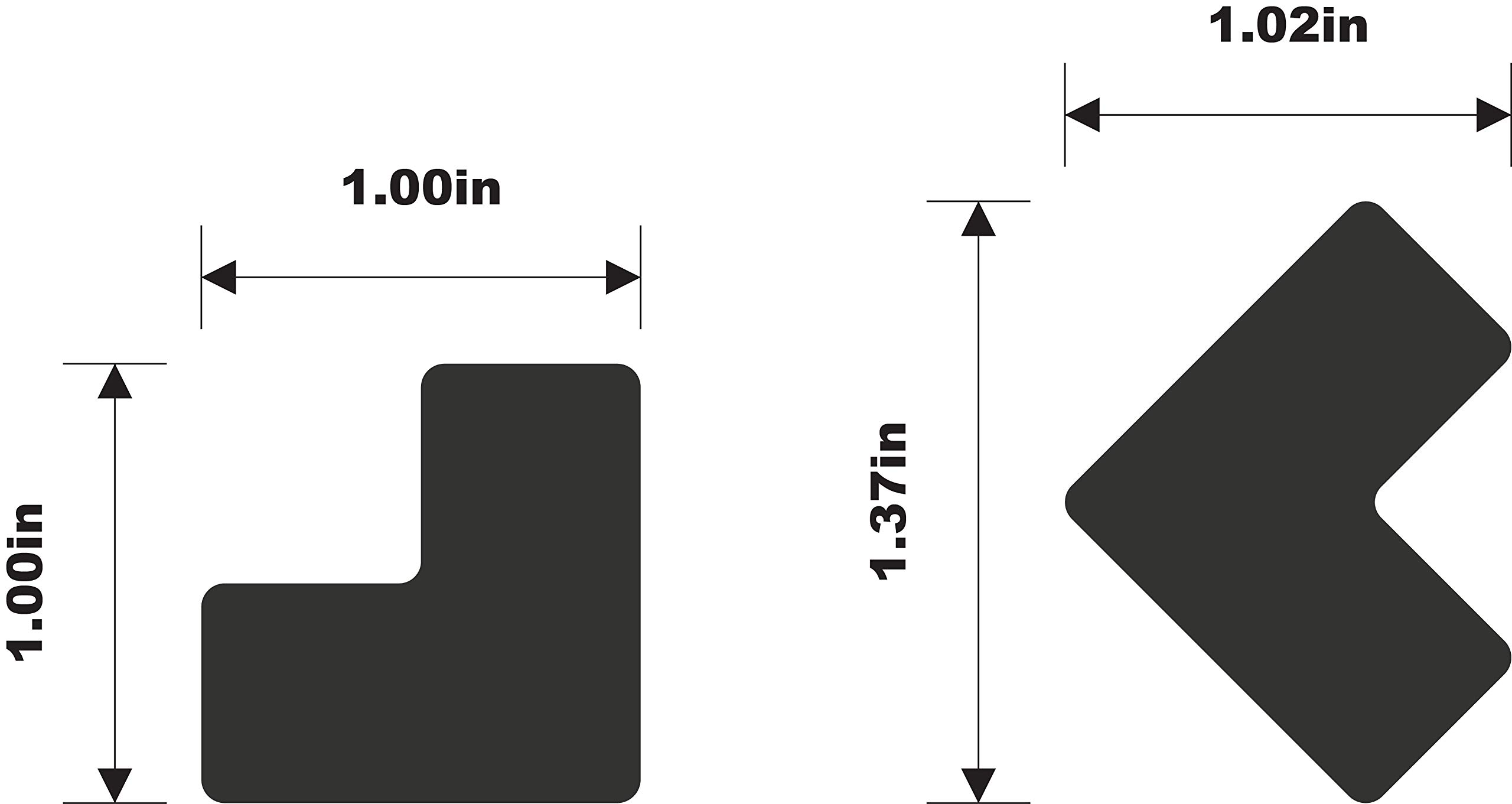5S Location Marking Corner Stickers - 0.5x1