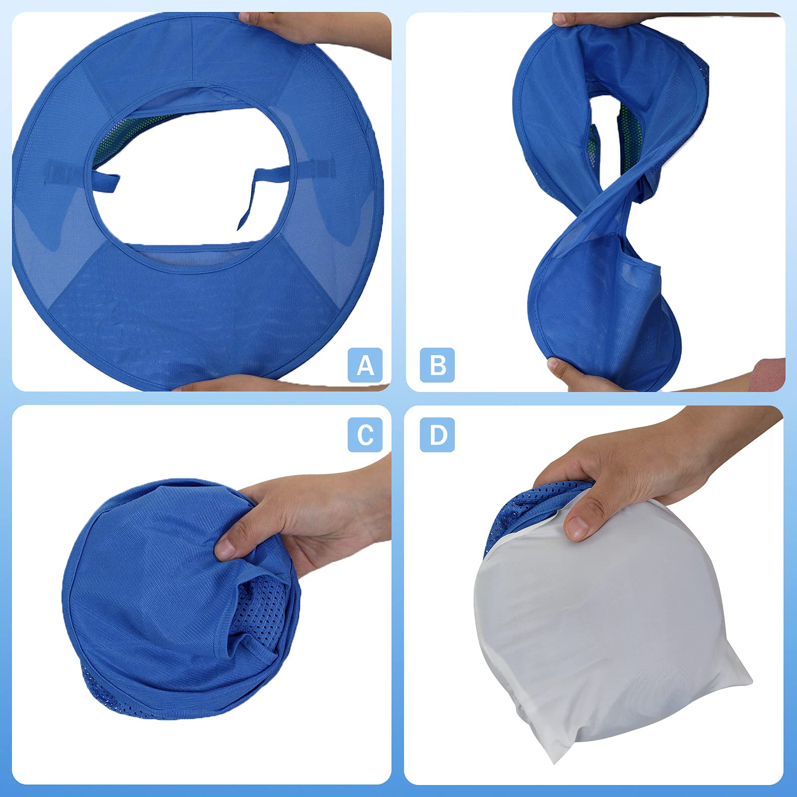 High Visibility Hard Hat Sun Shade & Neck Visor with Reflective Strip - Full Brim Safety Accessory for Men & Women (2 Pack, Blue) - Perfect for Construction, Road Work & Outdoor Labor Protection
