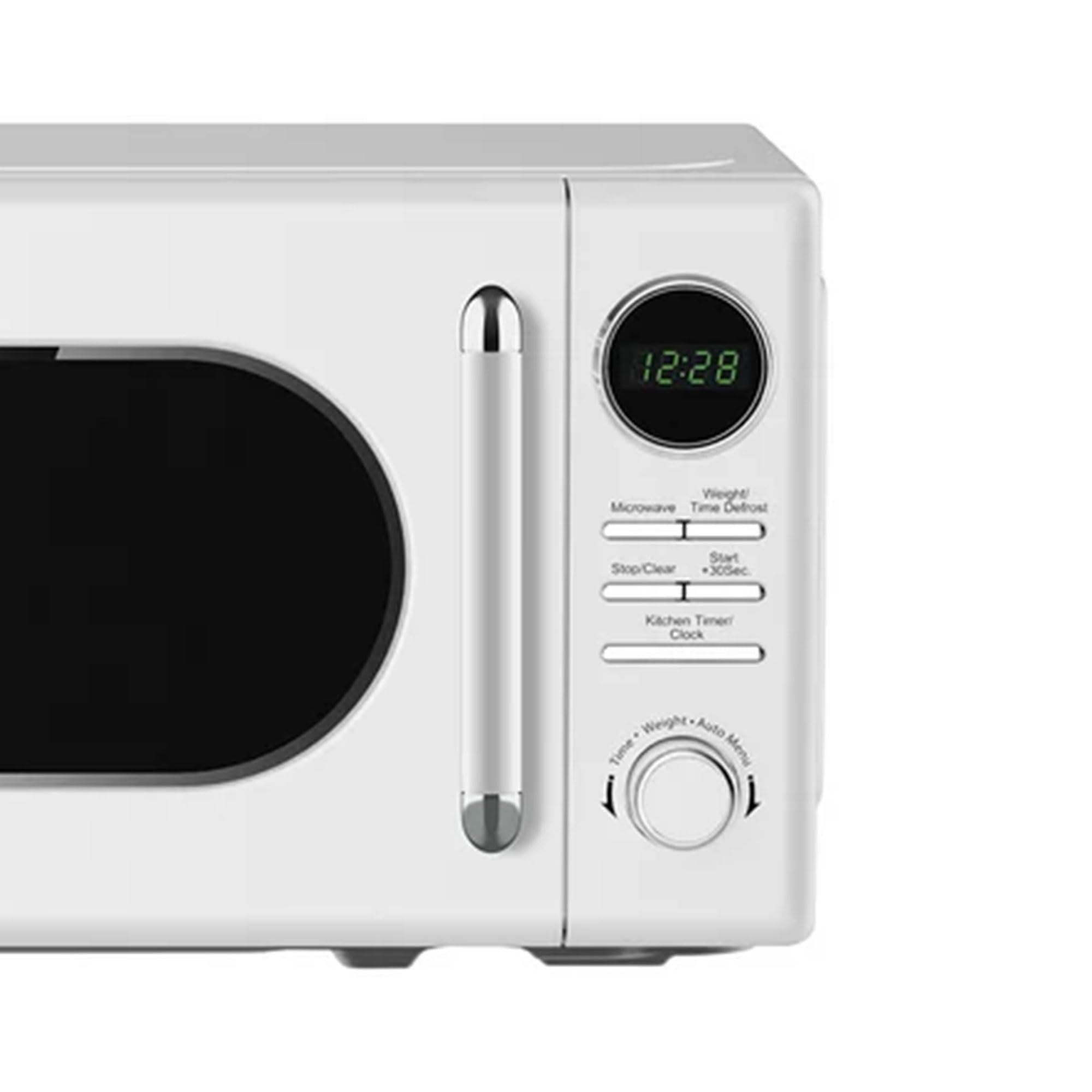Magic Chef 0.7 Cu Ft Countertop Microwave Oven - Retro Style Compact Microwave for Small Kitchens, Dorms & Offices - White (Perfect for Heating Meals, Popcorn & Beverages)