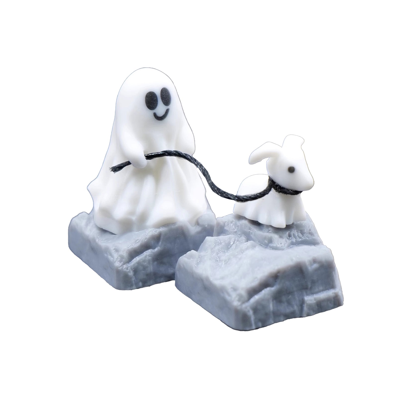 Handmade Ghost Puppy Artisan Keycap Set - 2PCS for Mechanical Keyboards | Perfect for Gaming, Typing & Custom Keyboard Builds