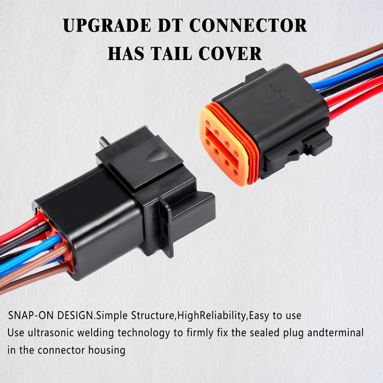 8 Pin Waterproof Electrical Connector - 20CM 16AWG Male Female Quick Disconnect Plug for Car, Truck, Motorcycle & Marine Boat Wiring (1 Pair Black) - Ideal for Automotive, Marine & Outdoor Electrical Connections