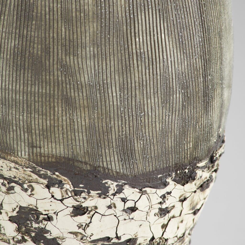 Cyan Design 11412 Calypso Vase - Medium Size Off White & Brown Ceramic Home Decor - Perfect for Living Room, Dining Table Centerpiece or Wedding Decorations
