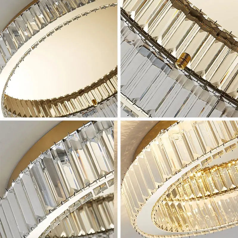 Elizza Flush Mount Crystal Chandelier - Modern Ceiling Light Fixture for Dining Room, Bedroom & Living Room | Elegant Lighting Decor for Home & Wedding Venues