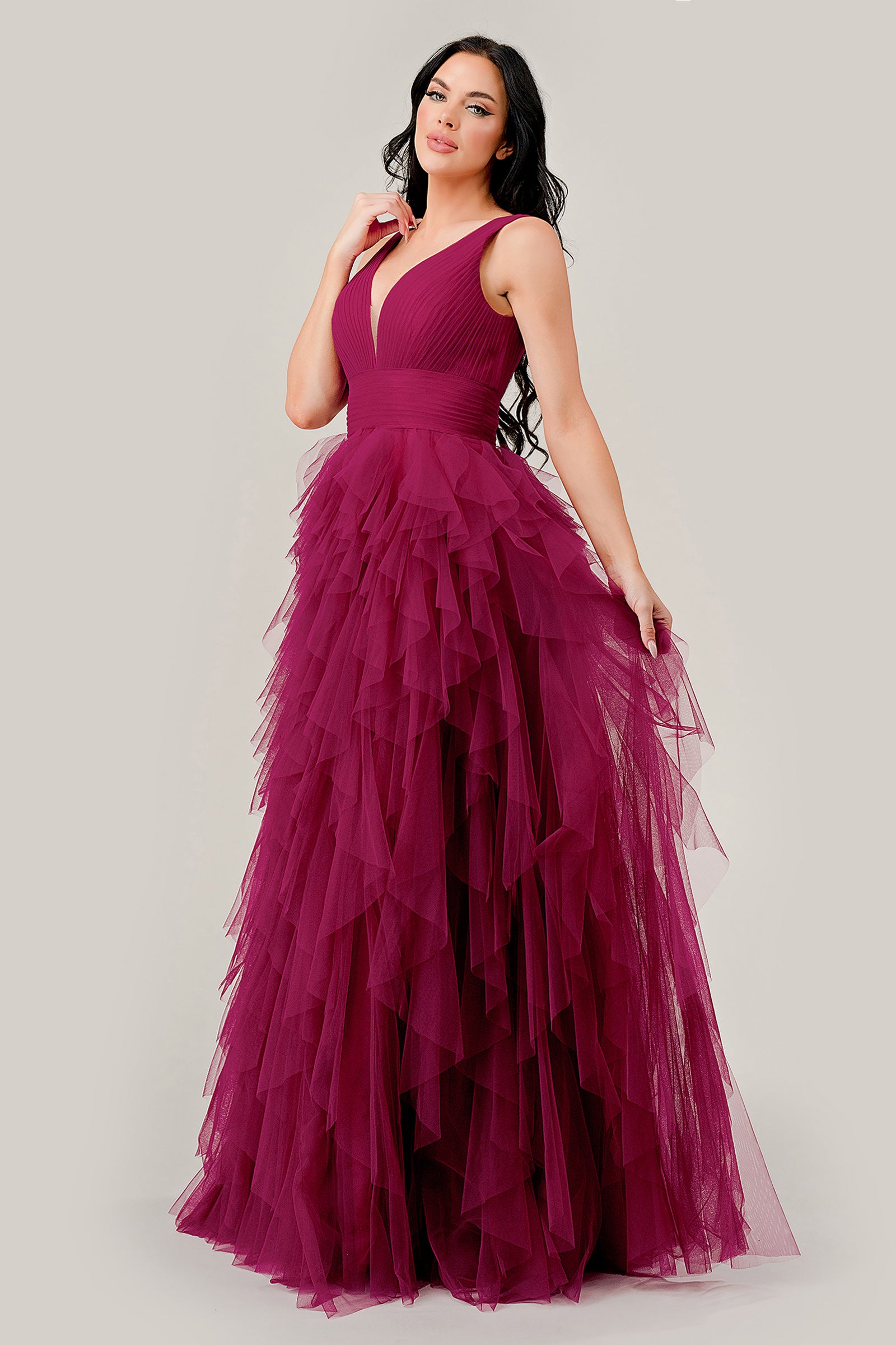 Cinderella Divine CD347 Layered Tulle A-Line Dress for Women - Elegant Prom, Wedding, Party Gown - Perfect for Formal Events & Special Occasions