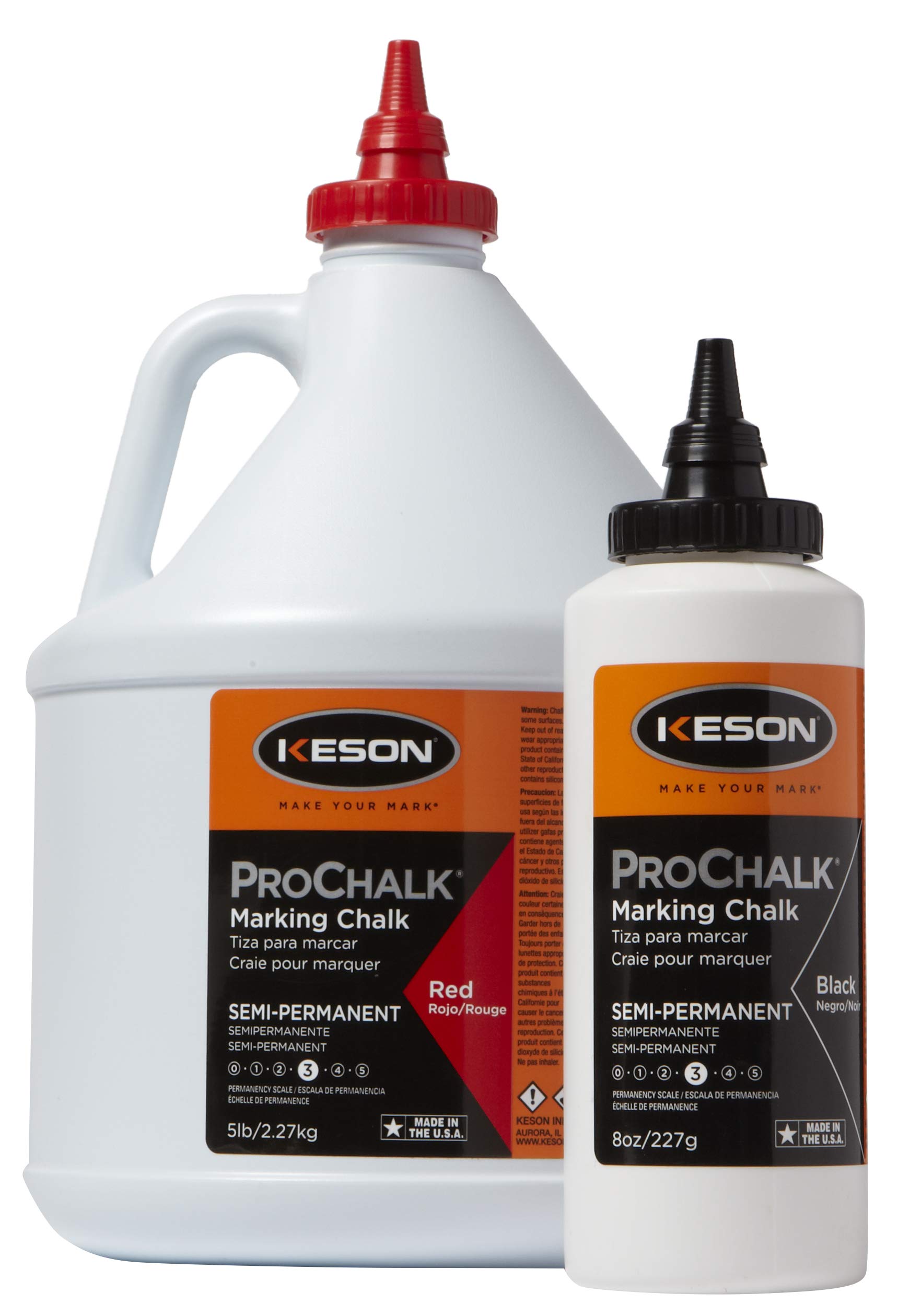 Keson Red Marking Chalk Refill - 8 Oz for Construction, Surveying & DIY Projects | High-Visibility Chalk Line Refills