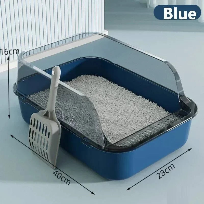 Semi-Enclosed Cat Litter Box with Odor Control - Privacy Hood for Indoor Cats - Perfect for Small Spaces & Apartments