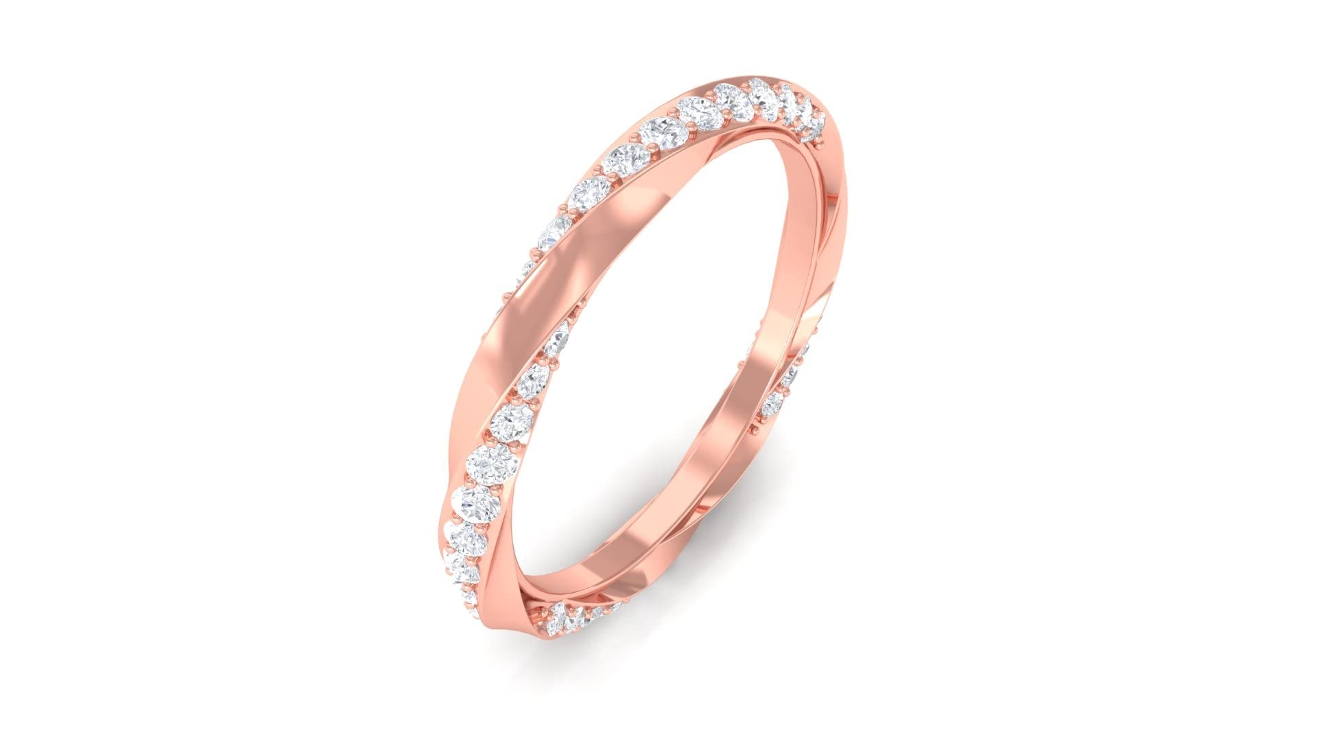 1 CT Moissanite Gold Eternity Ring for Women - 14K Solid Gold Twisted Band Wedding Ring, Anniversary Gift, Promise Ring - Perfect for Bridal Jewelry, Engagement & Special Occasions