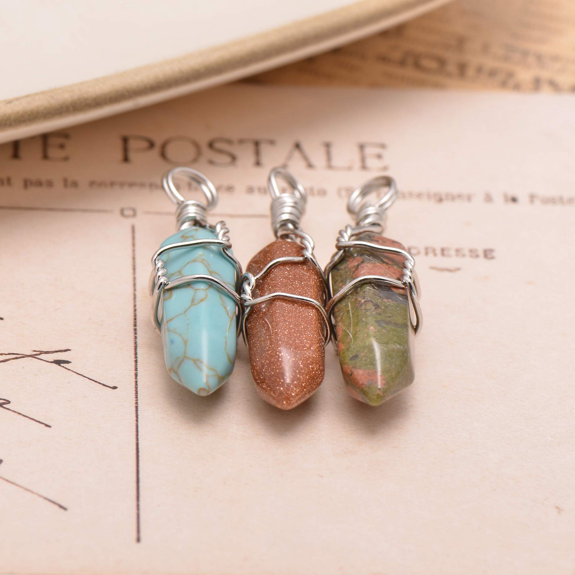 Paialco Genuine Hand-Wired Crystal Point Chakra Healing Pendant Necklace - Natural & Created Gemstones for Energy Balancing & Spiritual Wellness | Perfect for Meditation, Yoga & Reiki Healing Sessions