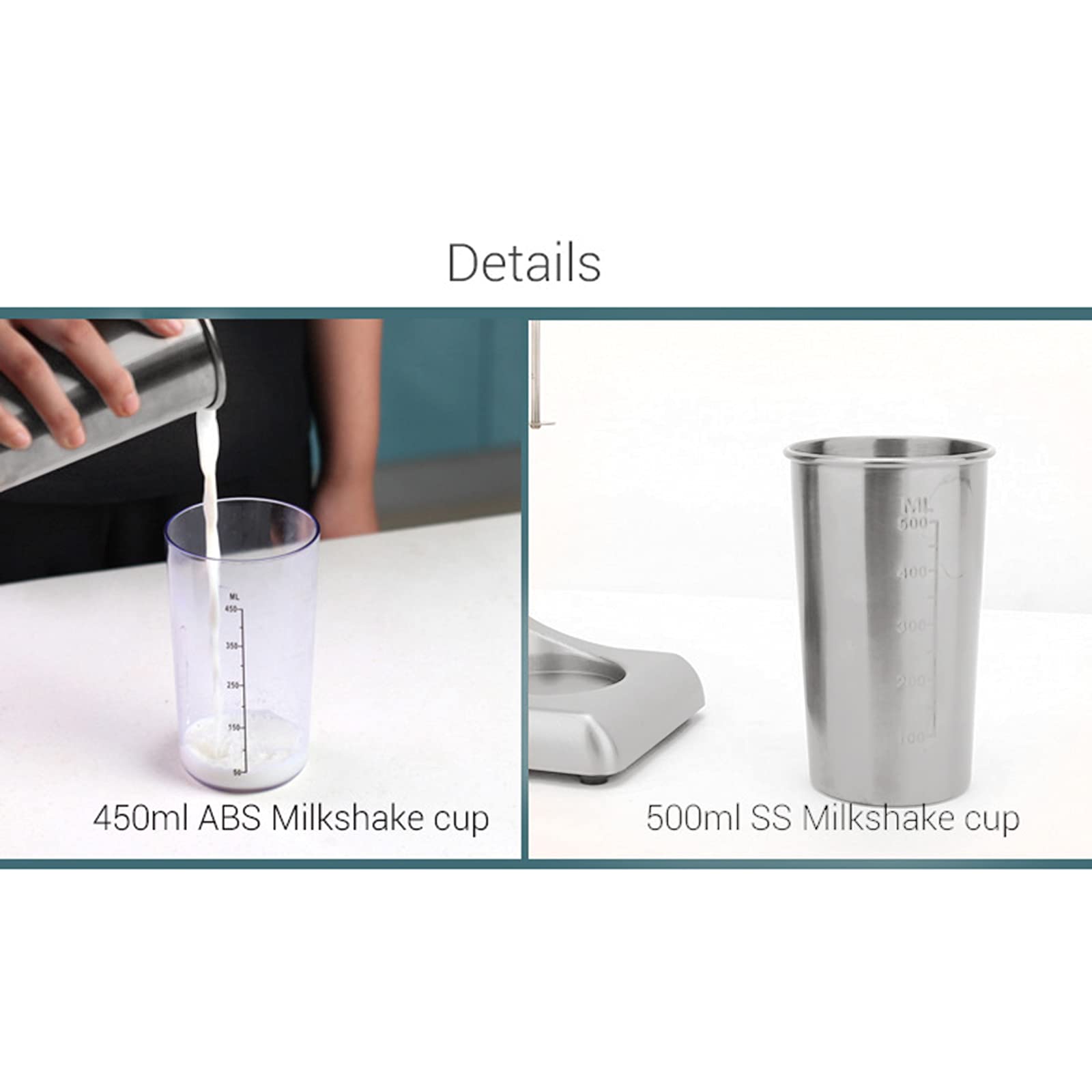 500ml Electric Milkshake Maker Machine - 100W High Power Commercial & Household Blender for Juice, Fruit, Ice, Milk Tea - 110V 23000RPM - Perfect for Smoothies, Shakes, and Beverage Shops