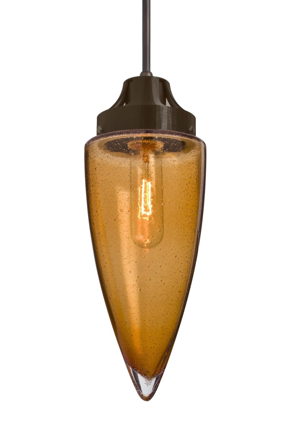 1JT-SULUAM-BR Transitional One Light Pendant - Bronze/Dark Finish - 4.75 Inch - Sulu Collection - Perfect for Kitchen Island, Dining Room, or Entryway Lighting