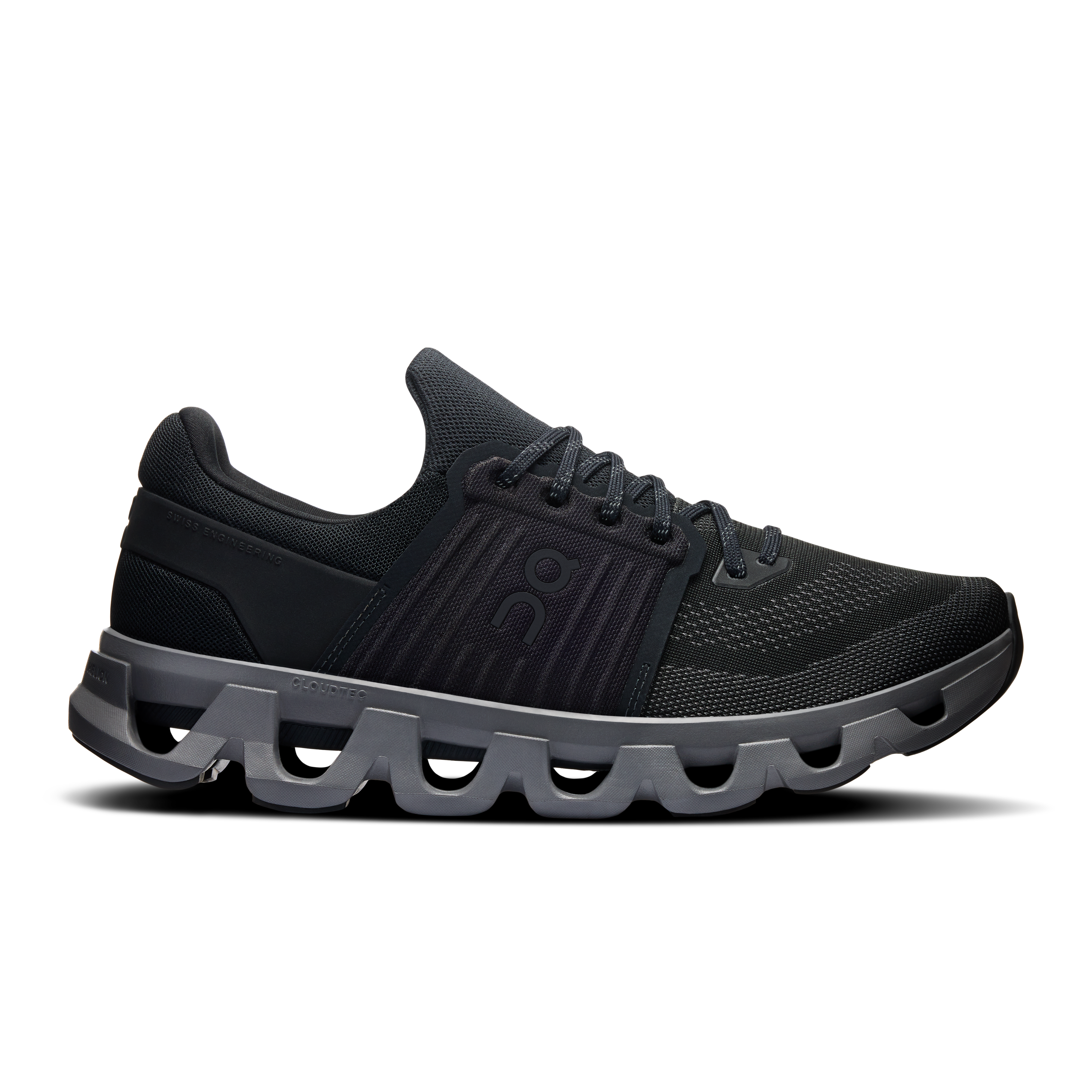 On Running Men's Cloudswift 4 Ad Running Shoes - Black/Rock | Lightweight Performance Sneakers for Road Running & Daily Wear