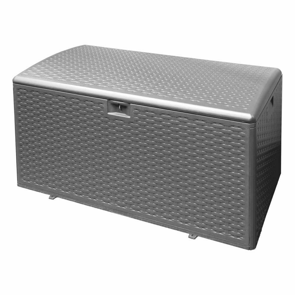 ALIDAM 99-Gallon Resin Deck Storage Box - Waterproof Outdoor Patio Furniture for Garden, Backyard, Poolside - Driftwood Design & Multicolor Options