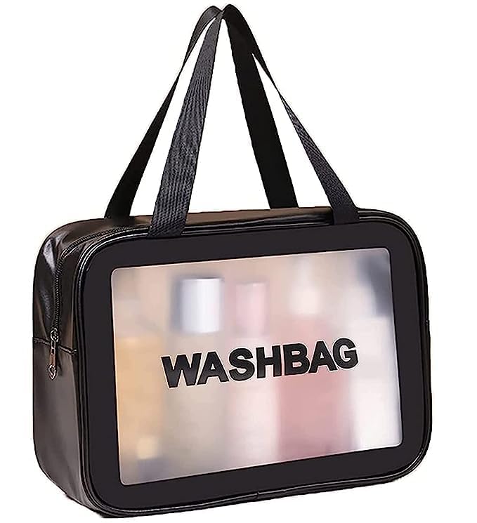 Waterproof Transparent Cosmetic Wash Bag - Travel Toiletry Organizer with Zipper, Portable Makeup Pouch for Women | Perfect for Gym, Vacation & Daily Use