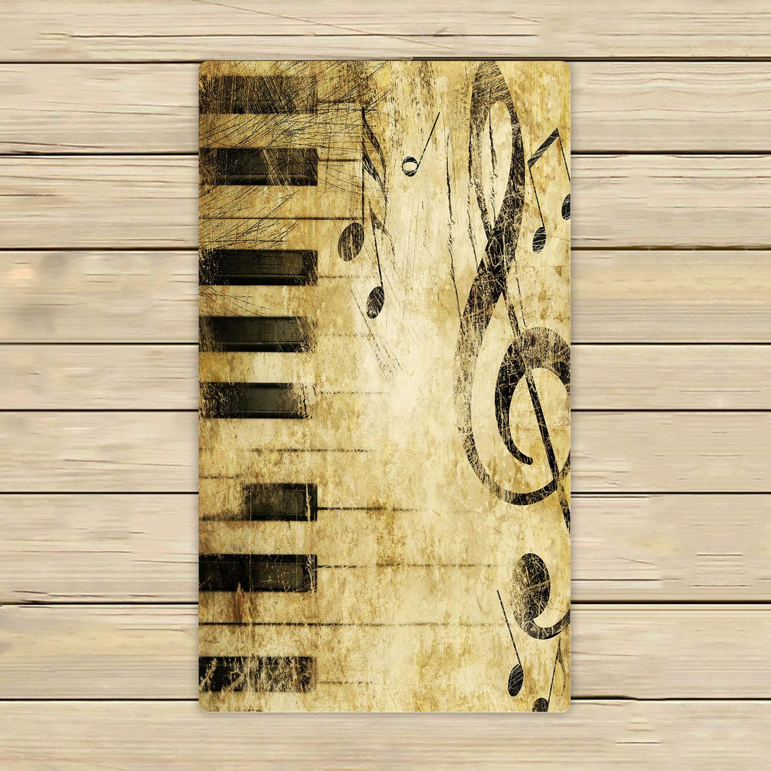 ECZJNT Grunge Musical Beach Towel - Soft & Absorbent 16x28 Inch Bath Towel for Shower, Pool, Gym & Travel - Perfect for Home, Outdoor & Vacation Use