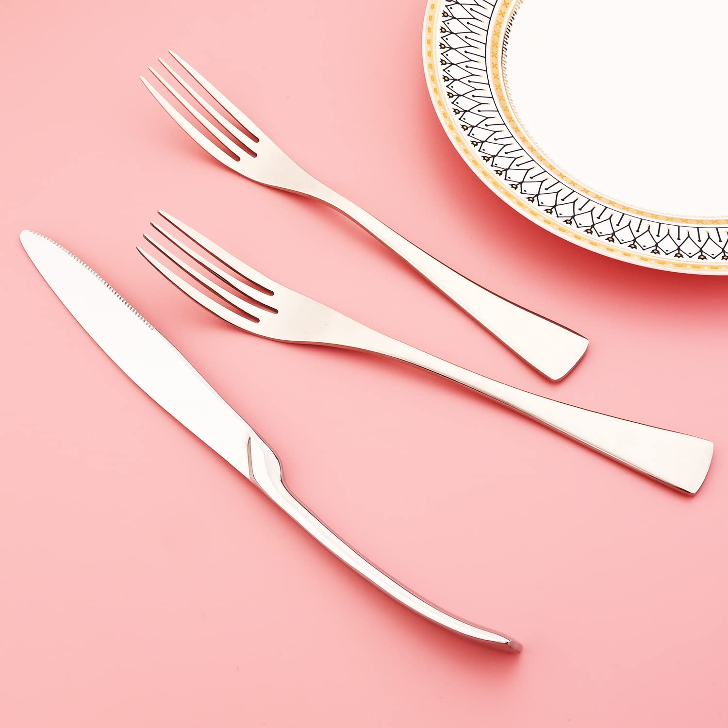 Gugrida 20-Piece Stainless Steel Flatware Set - Mirror Polished Silverware for 4 People (Knives, Forks, Spoons) - Dishwasher Safe Cutlery Set - Perfect for Dinner Parties, Restaurants & Everyday Dining