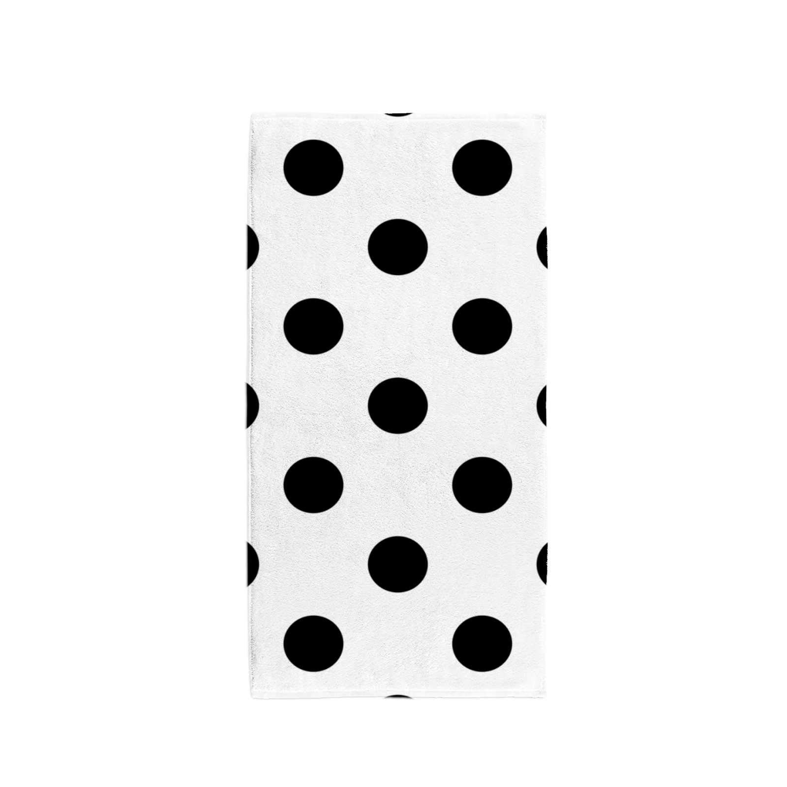 Vantaso 2-Pack Soft & Absorbent Bath Hand Towels - Black White Polka Dot Washcloths for Kitchen, Bathroom, Hotel, Gym & Spa - Perfect for Home Decor, Guest Towels & Luxury Spa Experience