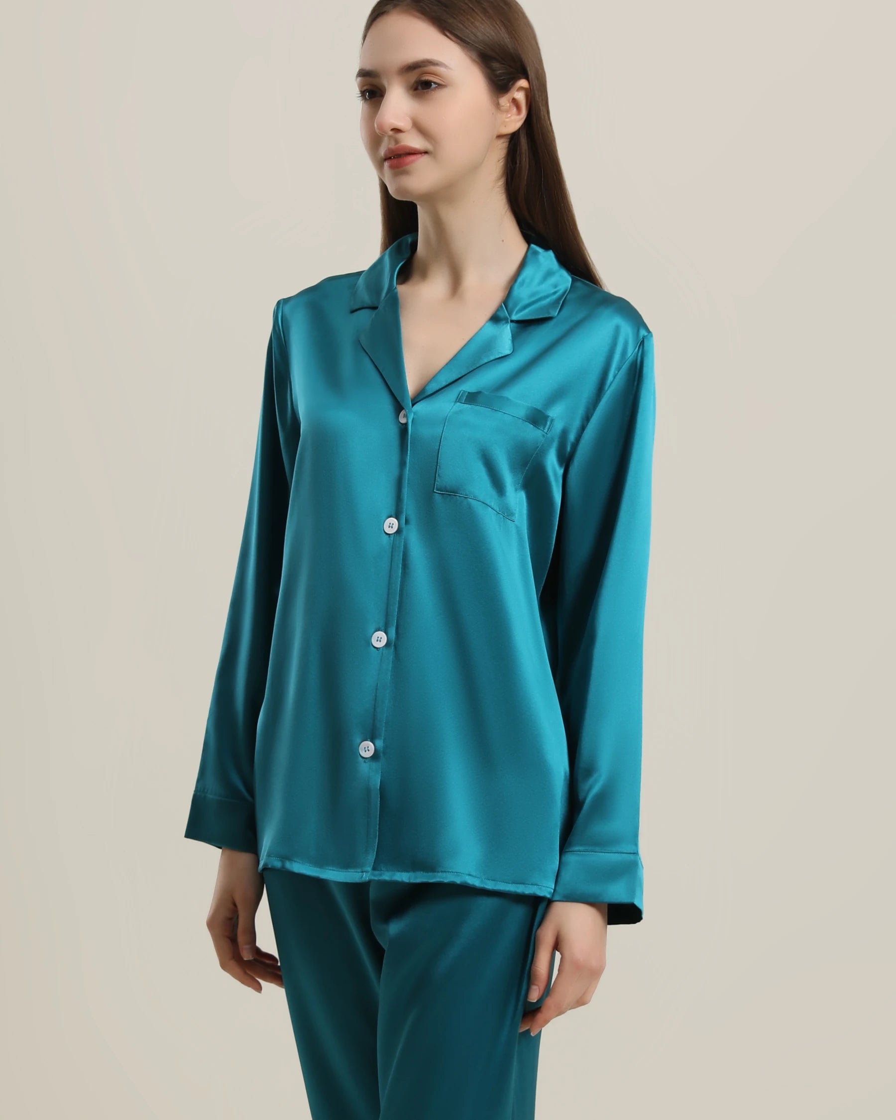 Luxury Women's Silk Pajama Set - Soft 100% Mulberry Silk Two-Piece Sleepwear for Women, Perfect for Relaxing at Home, Spa Days & Romantic Getaways