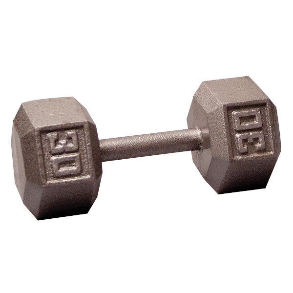 Body Solid Iron Hex Standard Dumbbell Set - 5-50 lbs Gray Dumbbells for Home Gym, Strength Training & Weightlifting | Perfect for CrossFit, HIIT Workouts & Muscle Building