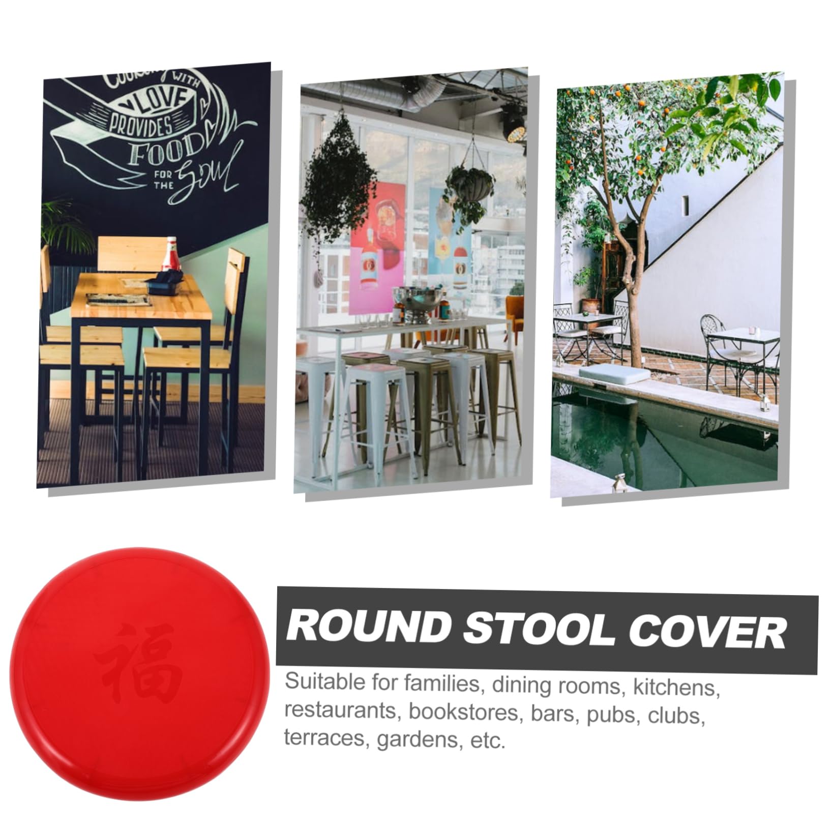 CIYODO Round Plastic Chair Seat Cover - Durable Replacement Stool Pad for Home, Office & Outdoor - Easy to Install & Clean - Perfect for Dining Chairs, Bar Stools & Patio Furniture