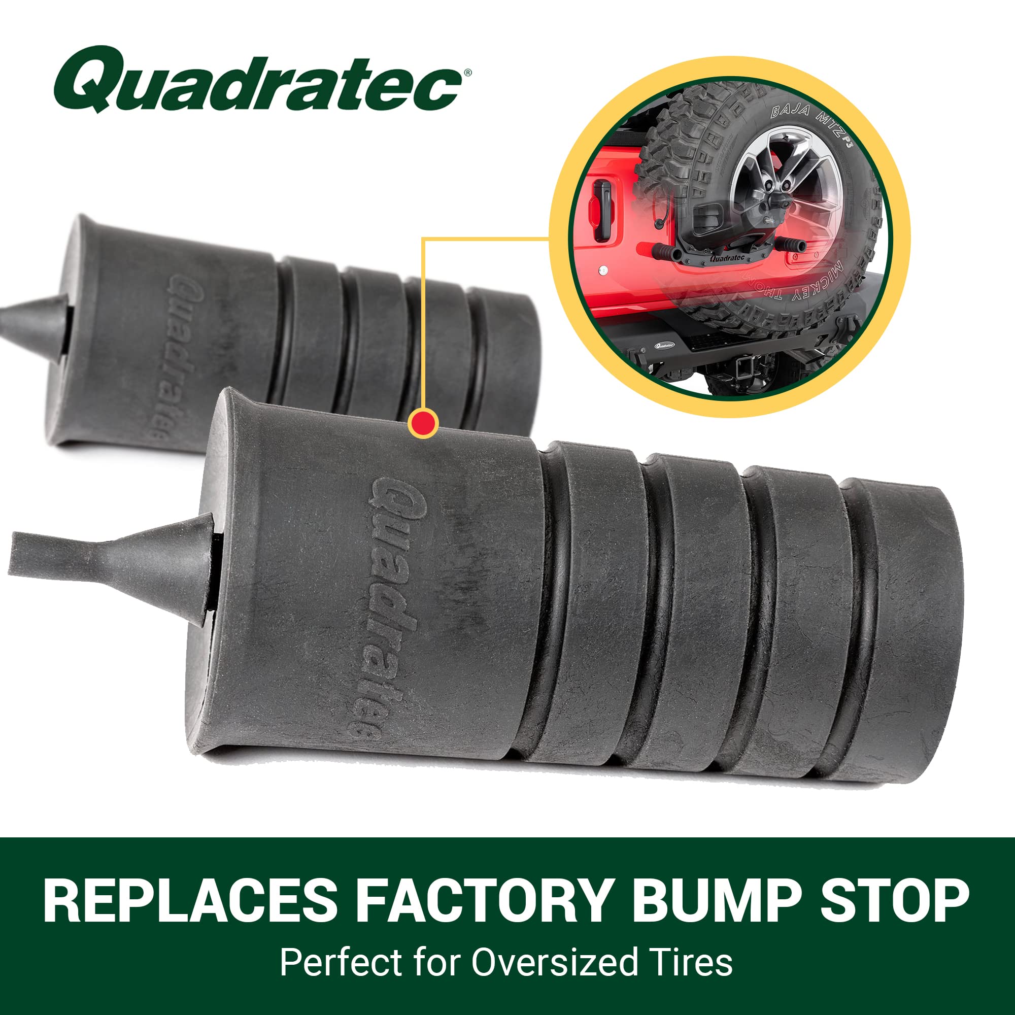 Quadratec Tailgate Spare Tire Bump Stop Kit for Jeep Wrangler JK & JL (2007-2024) - Reduces Rattling Noise & Vibration - Perfect for Off-Road Adventures & Daily Commuting