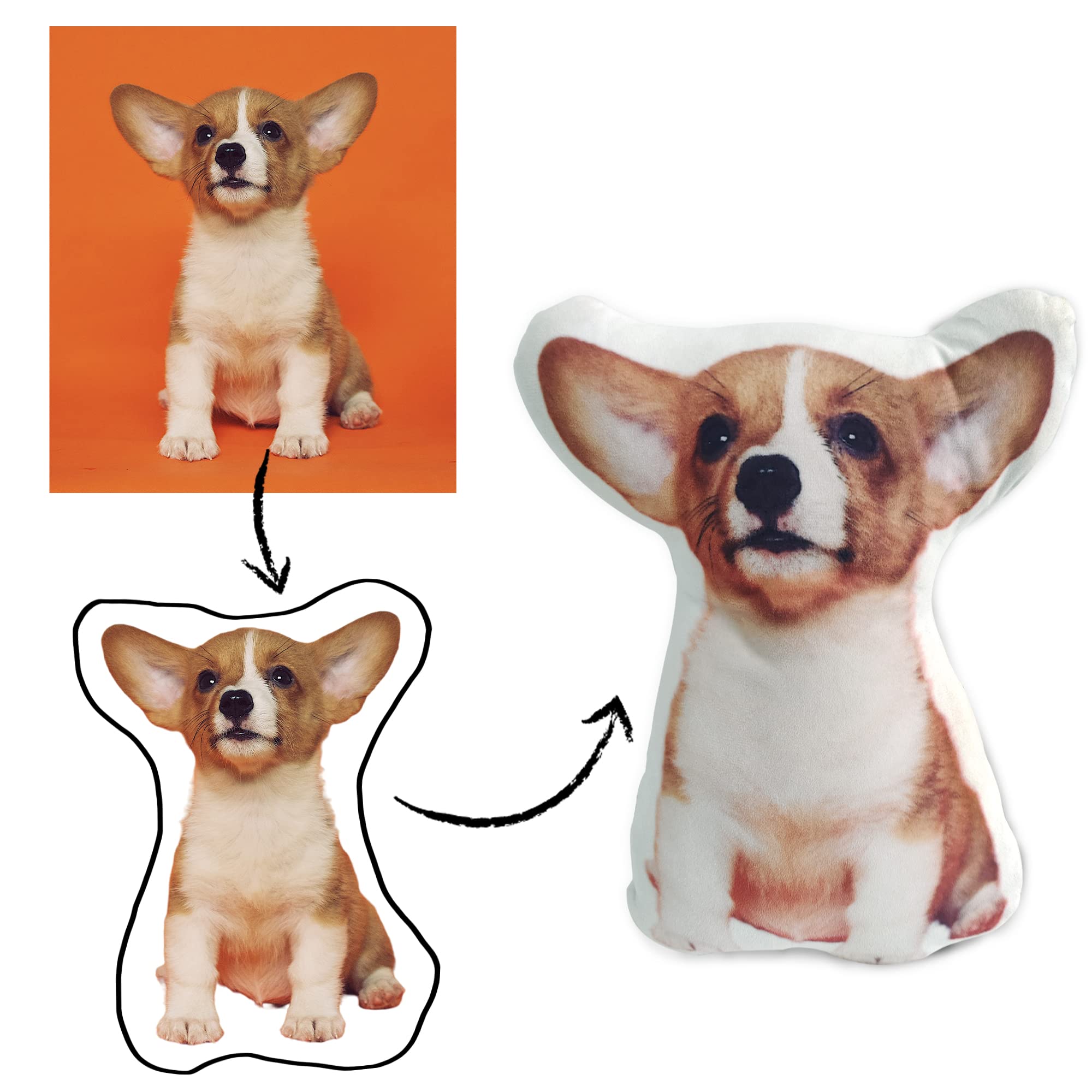 Custom Pet Pillow with Photo - Personalized Dog & Cat Face Pillow Gift, Double-Sided Printed Memorial Keepsake (14 Inch) - Perfect for Pet Lovers, Home Decor, and Heartfelt Gifts