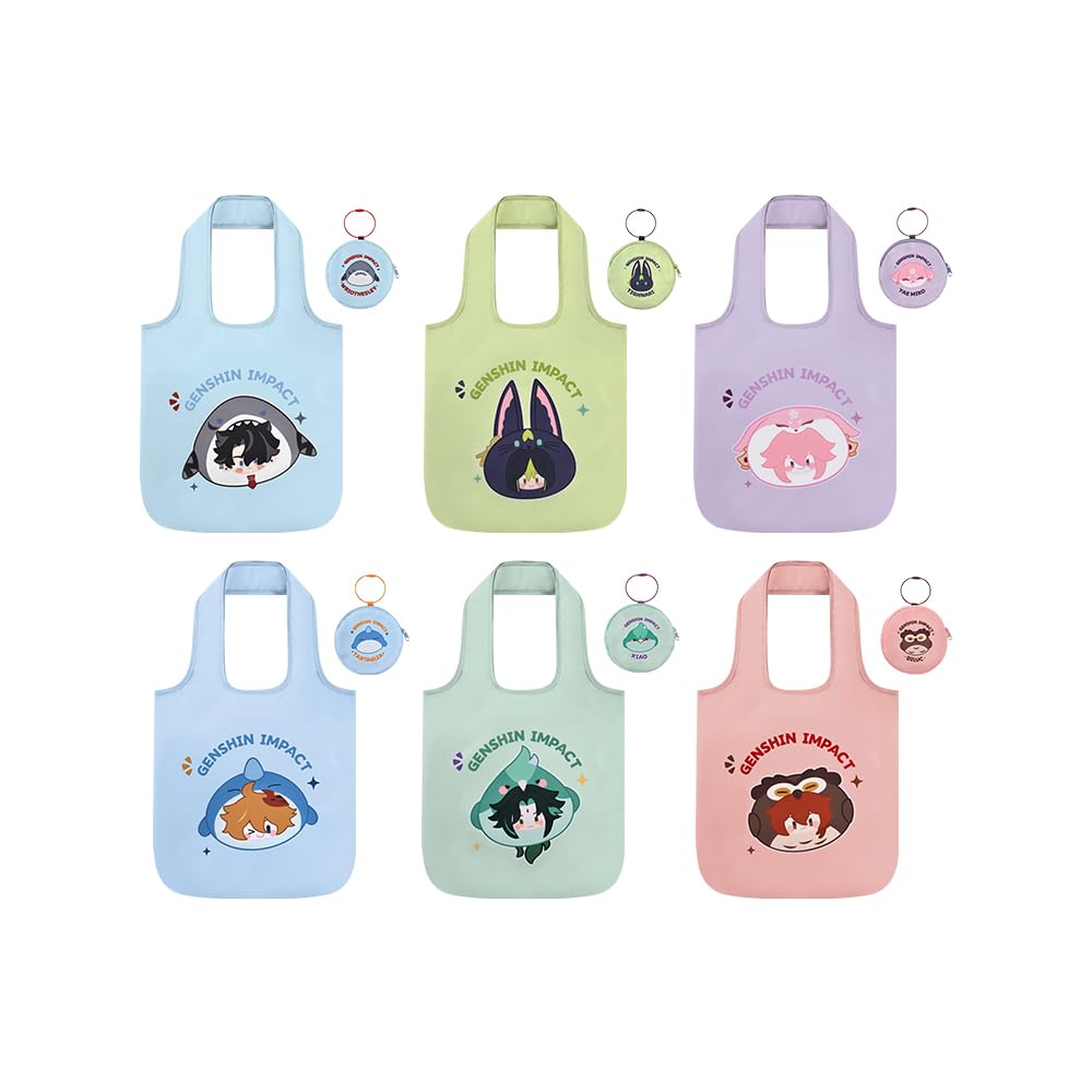 Teyvat Zoo Themed Foldable Handbag - Lightweight Travel Tote for Women, Anime Genshin Inspired Fashion Accessory | Perfect for Cosplay, Convention, and Daily Use