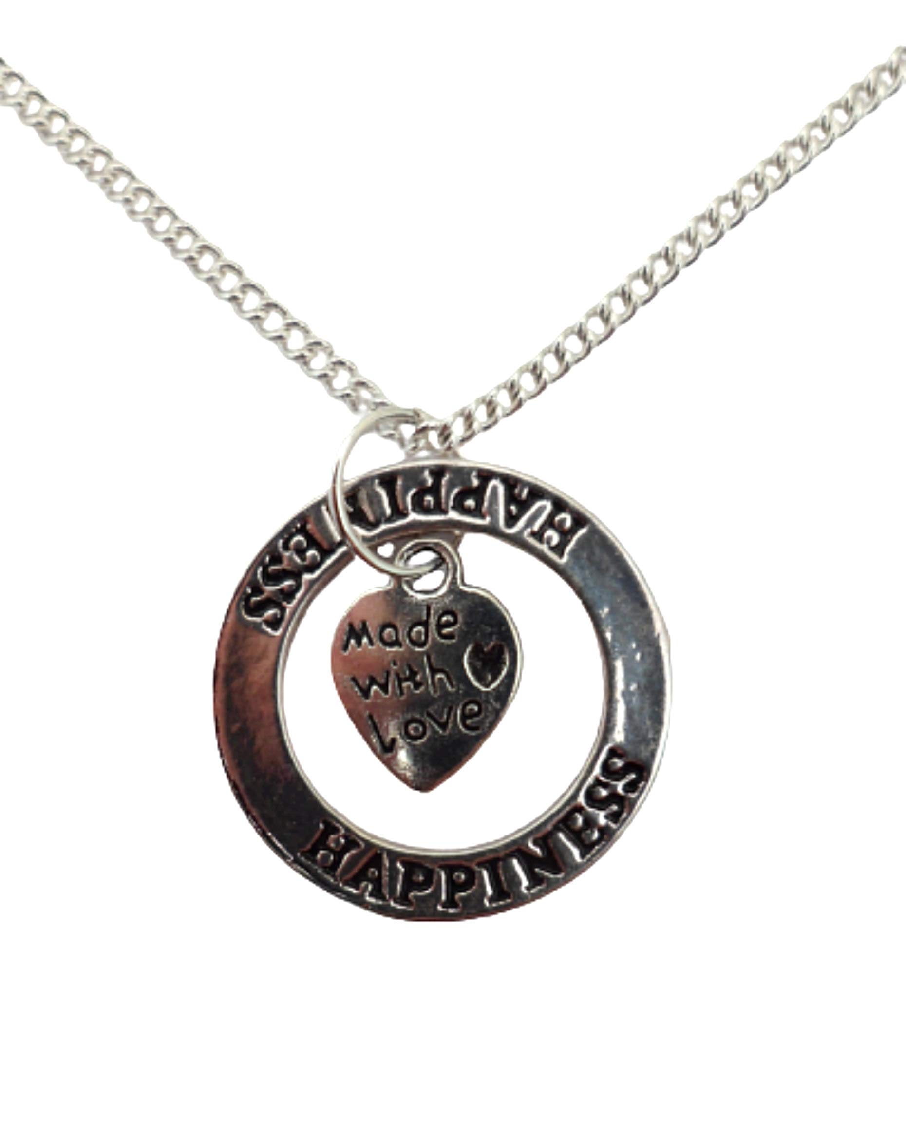 Silver Plated Love Charm Necklace - Birthday & Anniversary Gift for Her