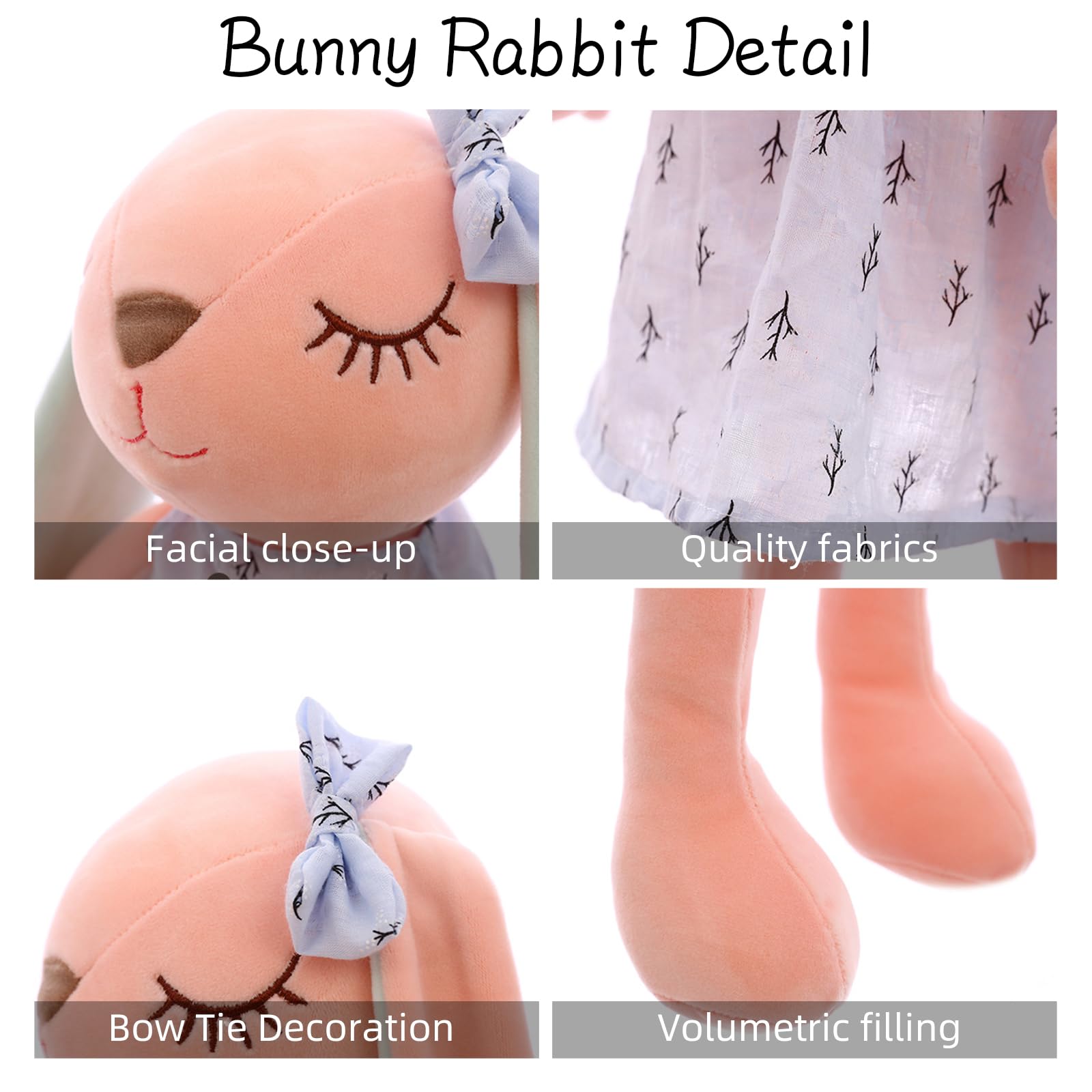 Custom Easter Bunny Plush Toy with Name - Personalized Gift for Baby Girls, Easter Decor