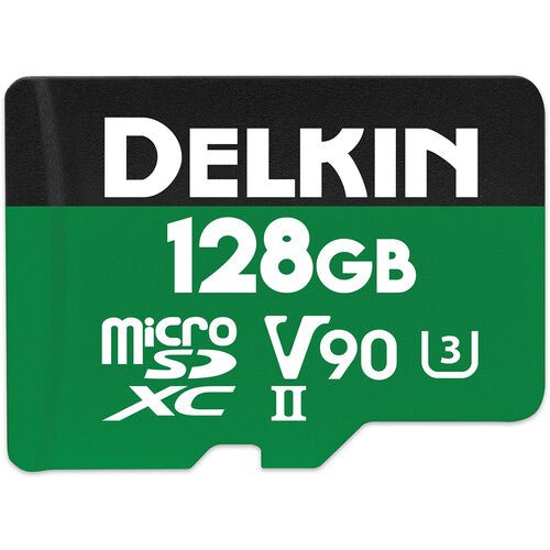 Delkin Devices 128GB Power UHS-II microSDXC Memory Card with Adapter - High Speed for 4K Video, DSLR Cameras, Drones & Gaming - Fast Read/Write Performance for Professional Photography & Action Cameras