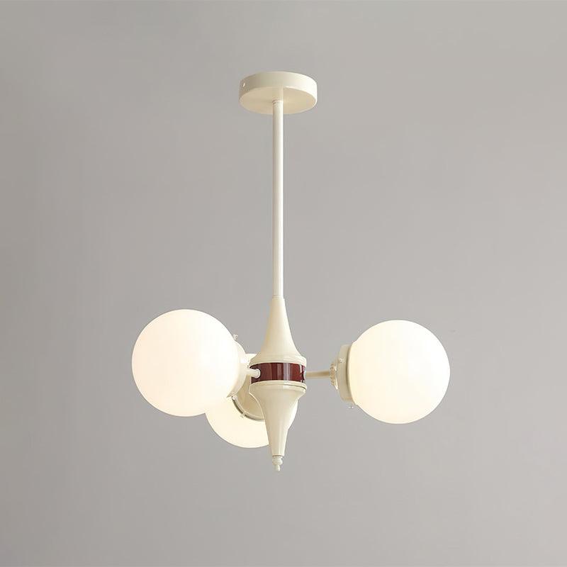 Elegant Cream Ball Chandelier - Modern Crystal Ceiling Light Fixture for Dining Room, Bedroom & Living Room Decor