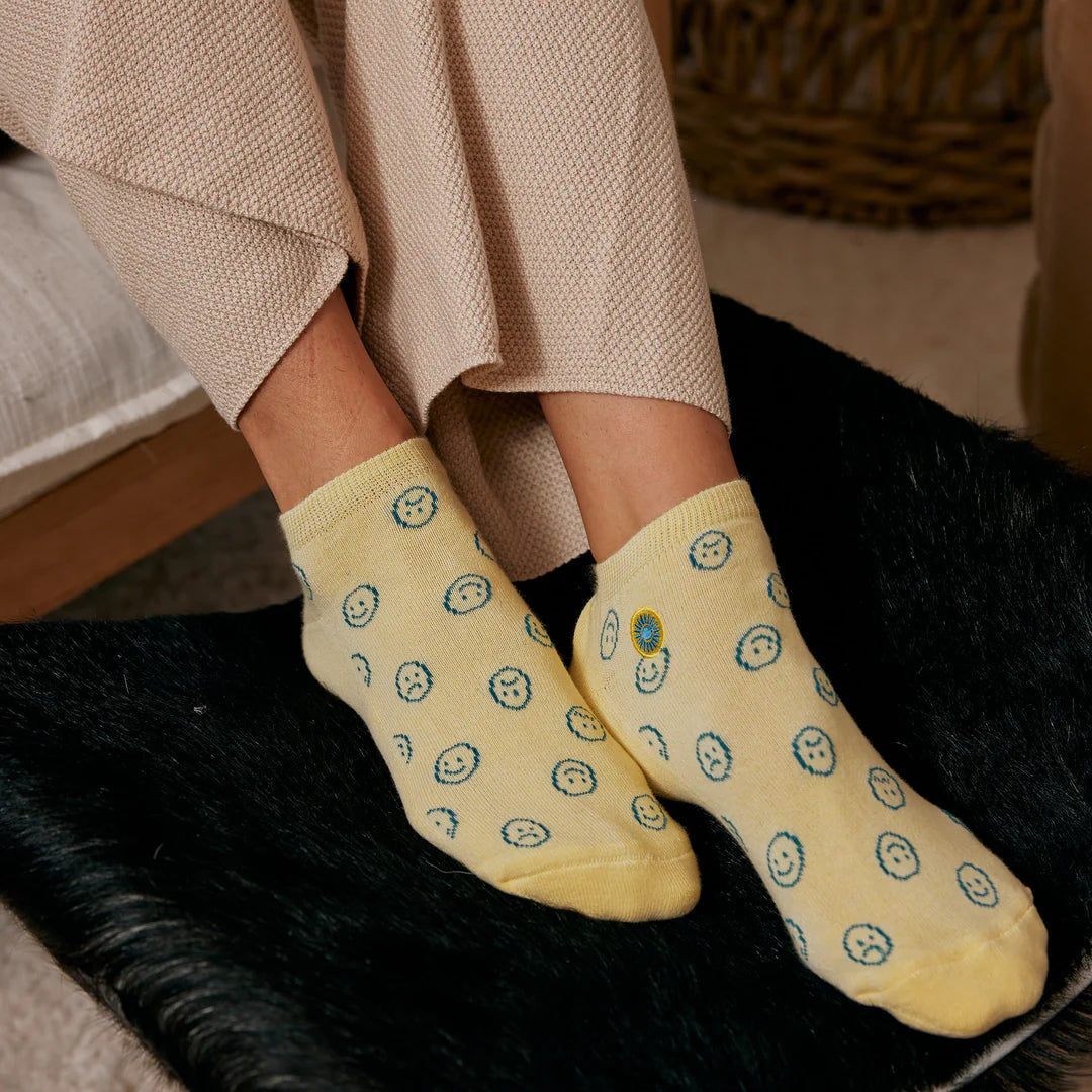 Conscious Step Mental Health Support Socks - Ankle Smiley Design for Comfort & Awareness | Perfect for Therapy, Self-Care & Daily Wear