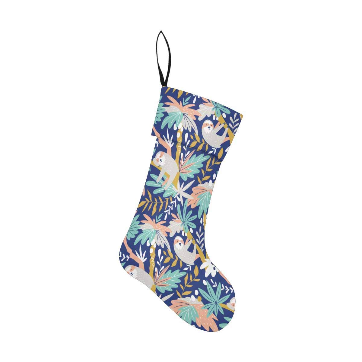 Cute Sloths Tropical Pattern Double Layer Christmas Stockings - Perfect for Holiday Decor, Gift Giving & Cozy Home Styling