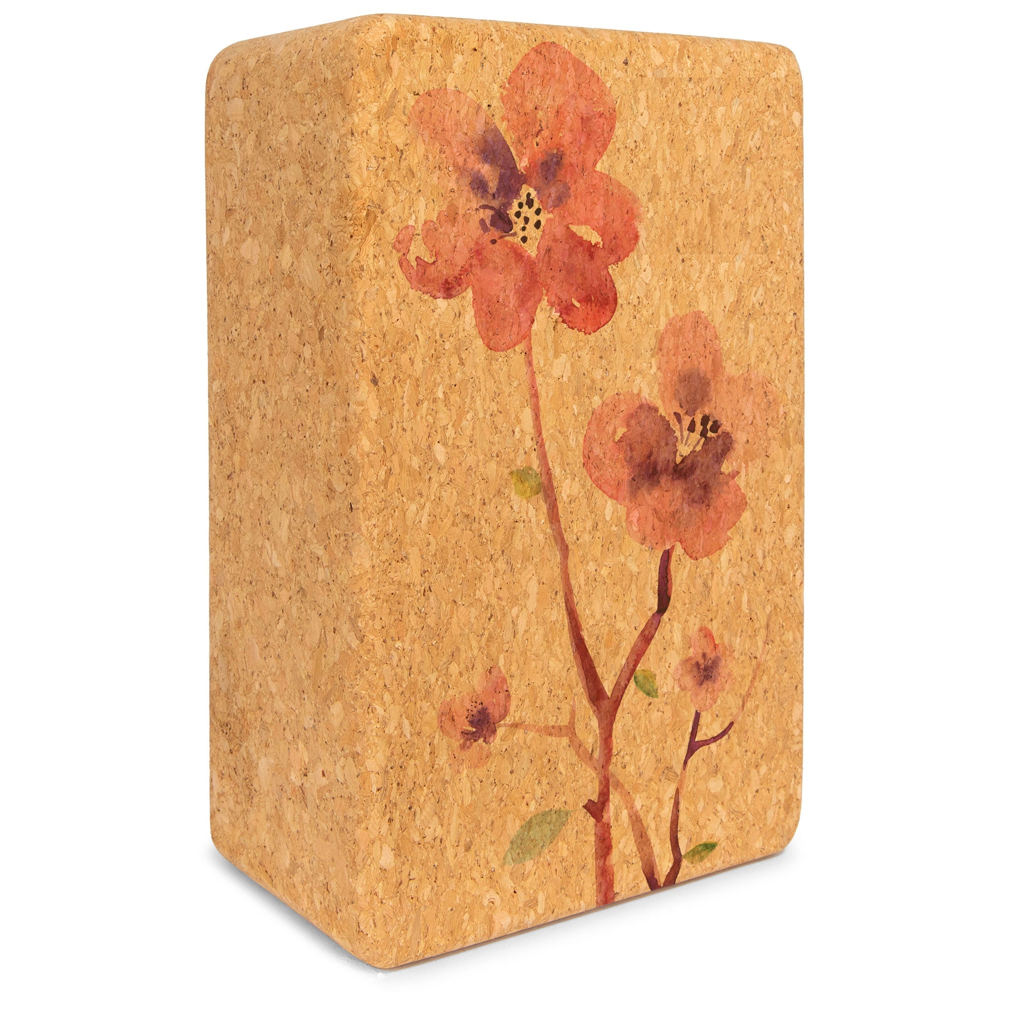 Premium Blossom Cork Yoga Block - Eco-Friendly, Non-Slip Support for Yoga, Pilates & Meditation - Ideal for Home, Studio & Travel Use