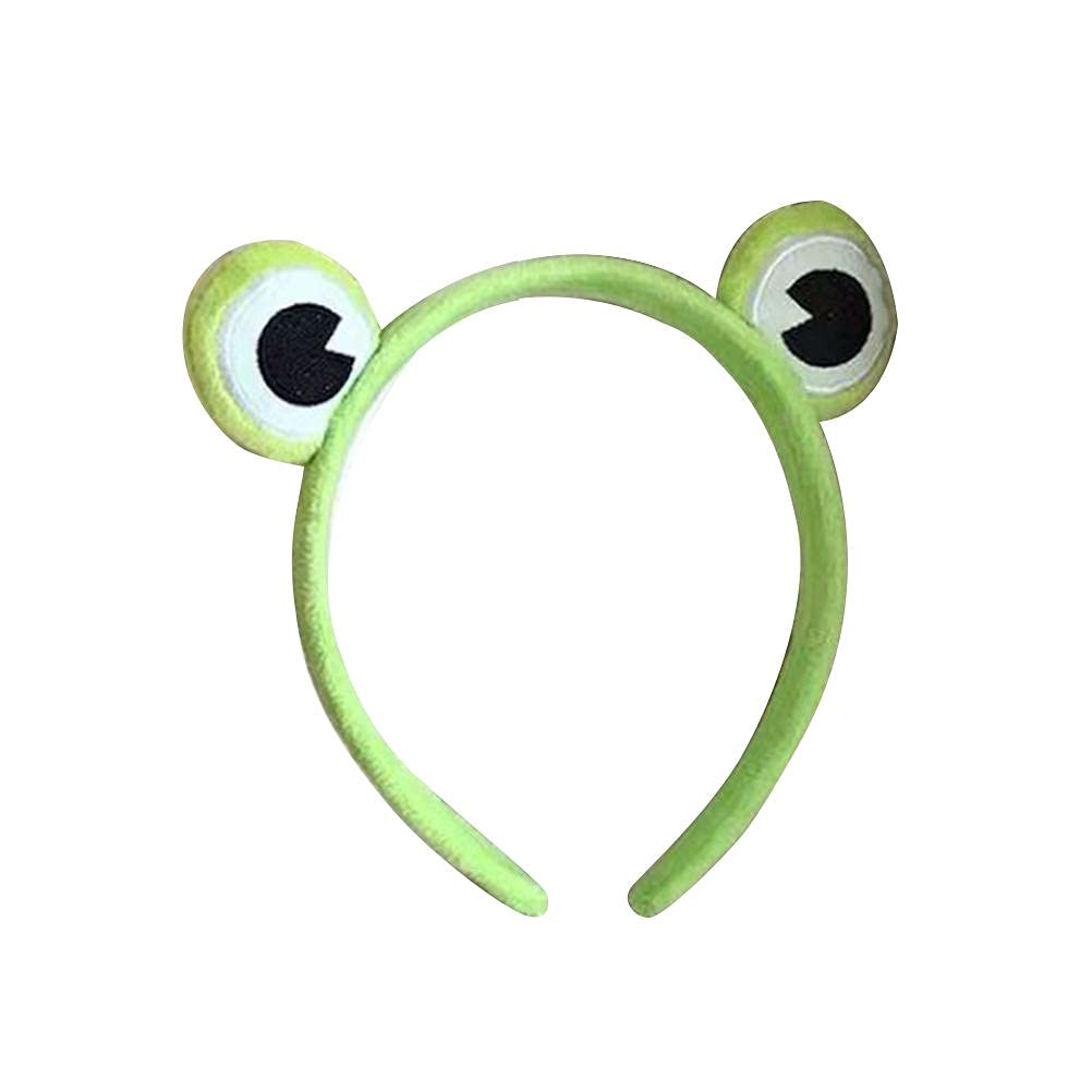 Cartoon Frog Eye Spa Headband for Women & Girls - Wide Elastic Hairband for Face Washing, Makeup, Skincare | Cute Animal Hair Accessory for Bathroom, Salon & Home Spa