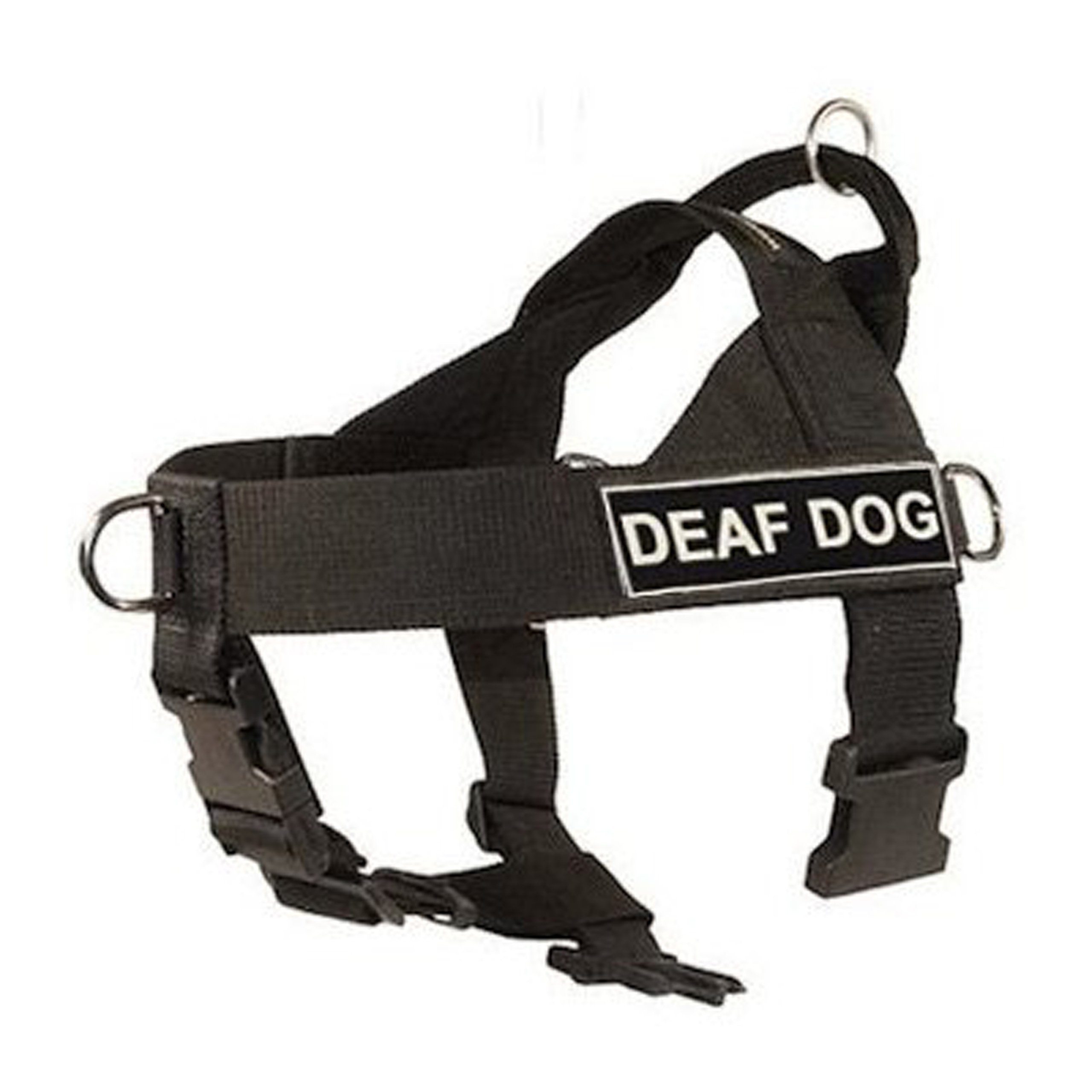 Dean & Tyler DT Universal No Pull Dog Harness for Deaf Dogs - X-Large (91cm to 119cm Girth), Black - Perfect for Training, Walking & Outdoor Adventures