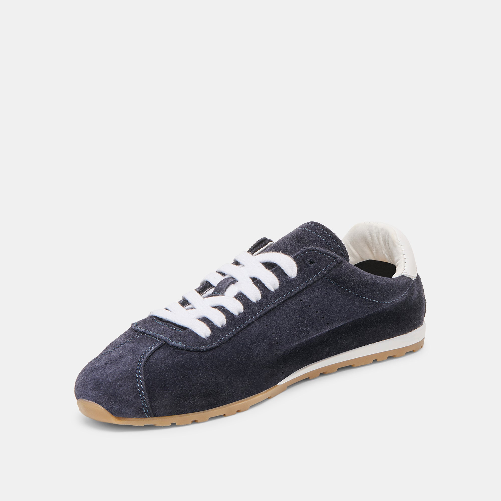 SERINA Women's Navy Suede Sneakers - Comfortable Casual Walking Shoes for Everyday Wear, Gym, and Travel