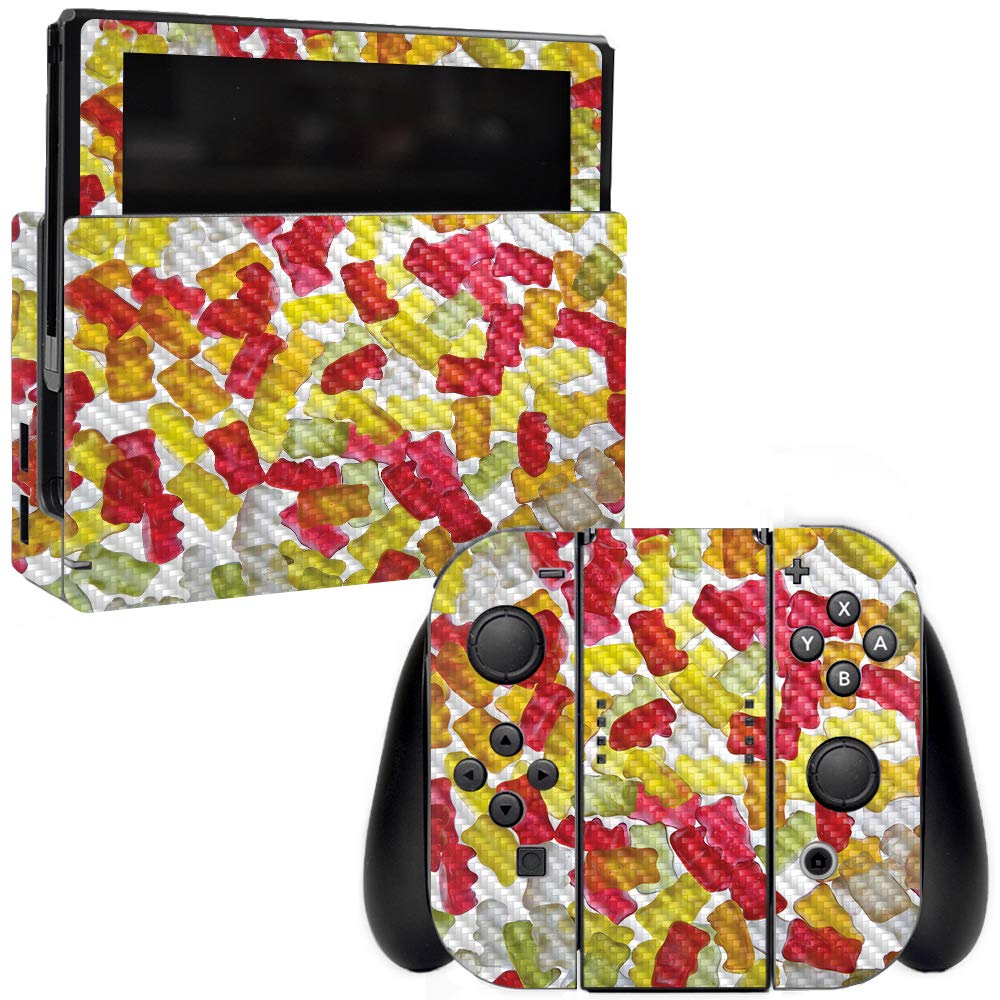Premium Carbon Fiber Skin for Nintendo Switch - Gummy Bears Design | Protective & Durable Textured Cover | Easy to Apply & Remove | USA Made | Perfect for Gaming Protection & Customization