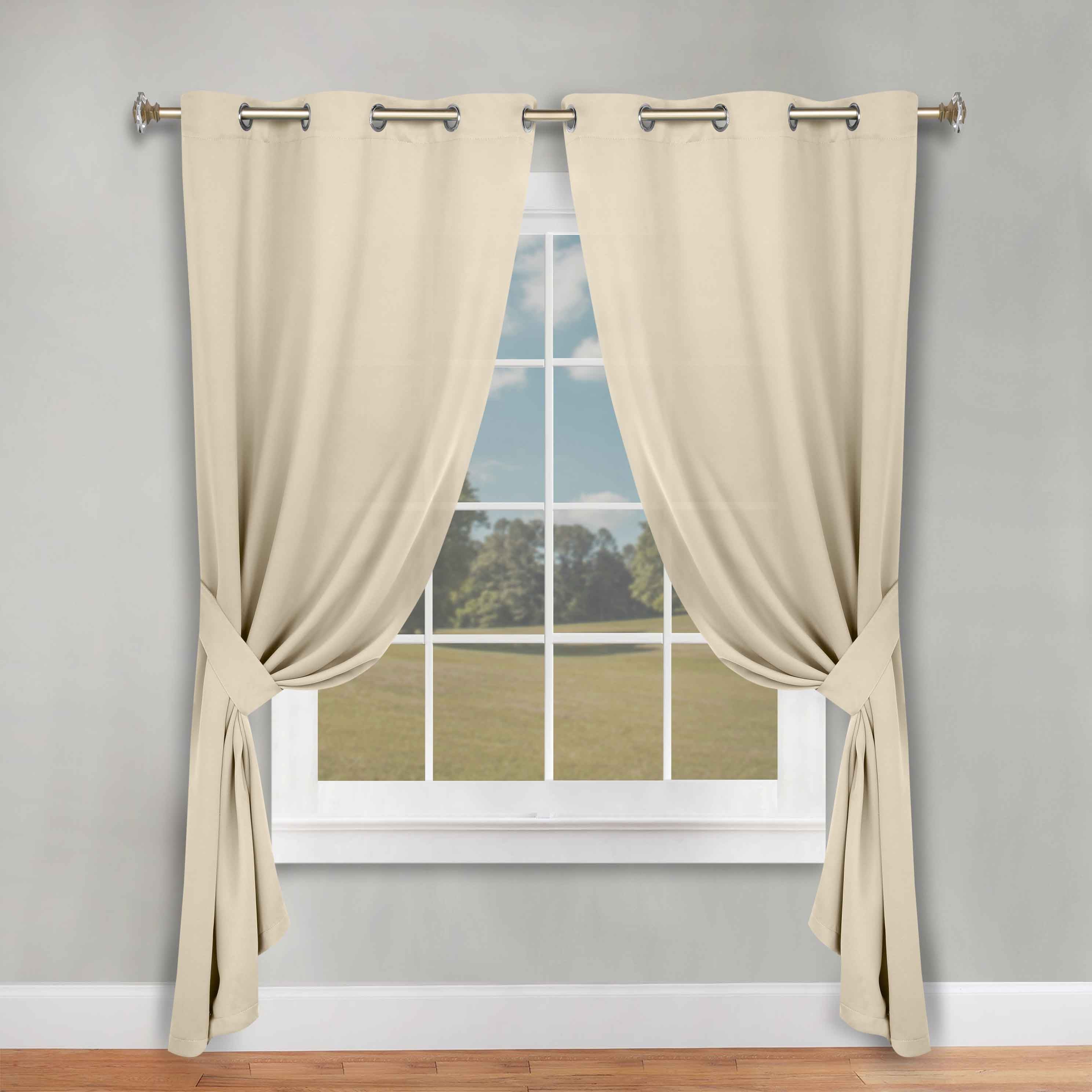 Machine Washable Blackout Curtains Set of 2 - Solid Color Room Darkening Window Drapes for Bedroom & Living Room - Noise Reducing & Thermal Insulated for Better Sleep