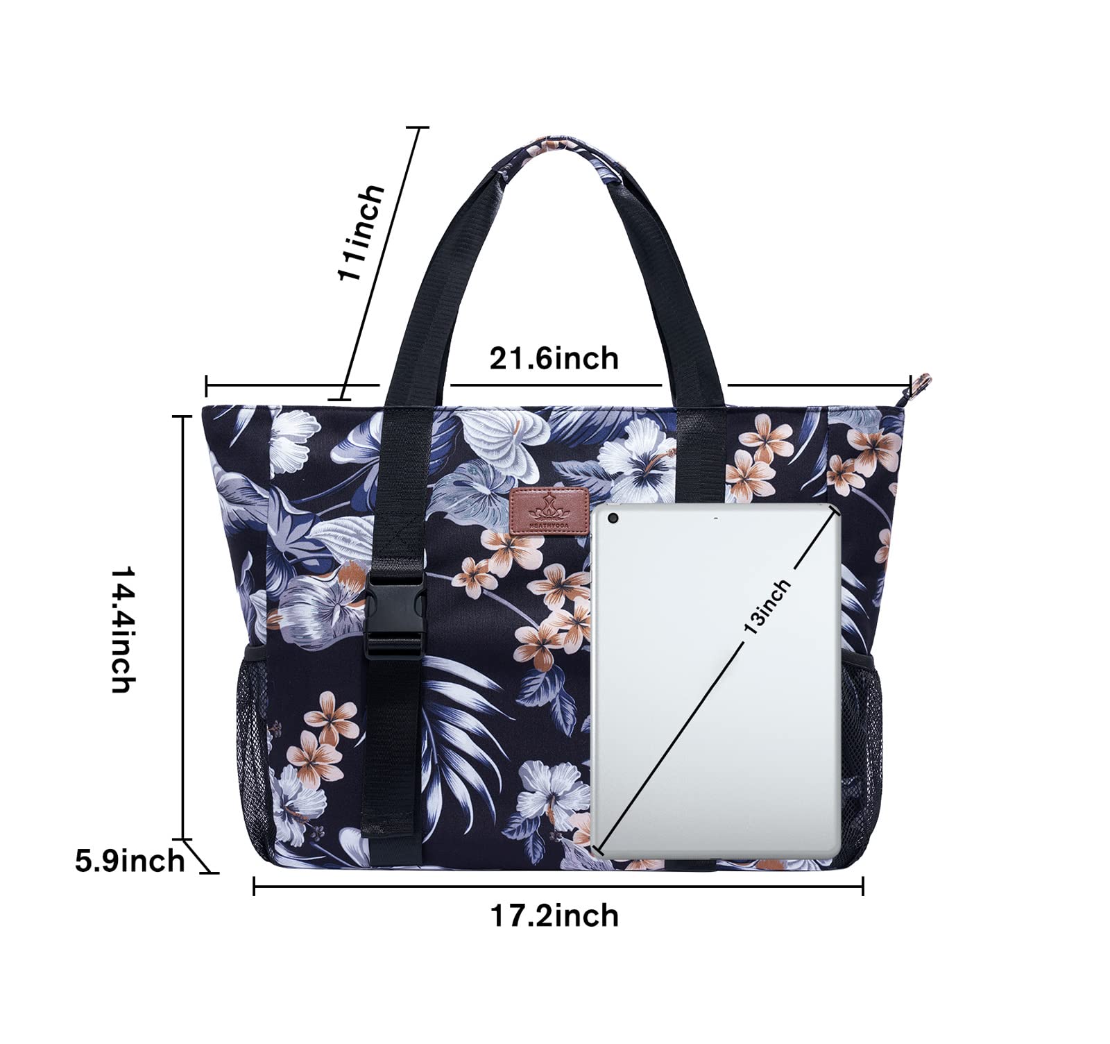 Healthyoga Large Yoga Mat Bag with Carrier Pocket - Multi-Functional Gym Tote for Women | Perfect for Yoga, Pilates, Workouts & Travel