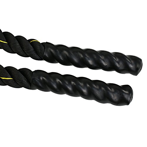 ZENY Battle Rope 1.5/2 Inch Diameter 30ft/40ft/50ft - Poly Dacron Workout Rope for Strength Training & Muscle Building - Home Gym Equipment for Cardio, CrossFit & Full Body Conditioning