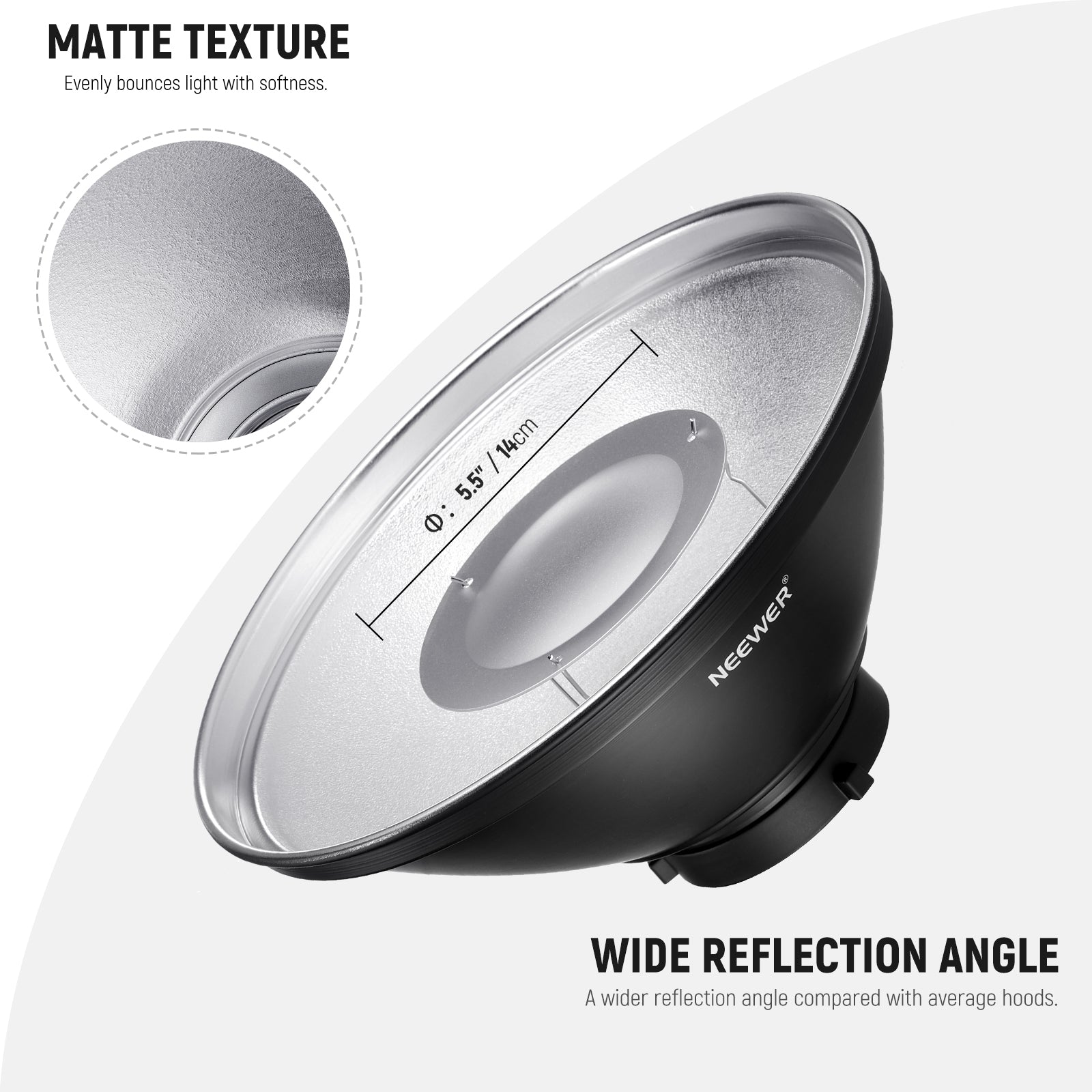 Professional NEEWER Studio Strobe Flash Light Reflector Beauty Dish for Photography - Perfect for Portrait, Fashion, and Product Photography