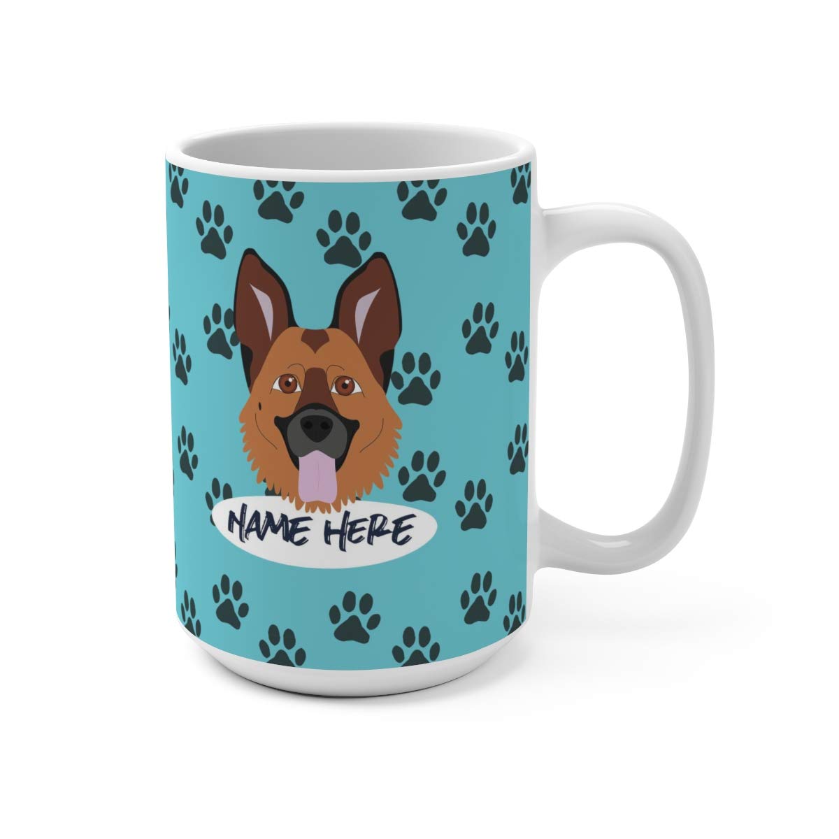 German Shepherd Custom 15oz Ceramic Coffee Mug - Personalized Dog Lover Gift for Mom & Dad - Dishwasher & Microwave Safe - Perfect for Home, Office & Pet Lovers