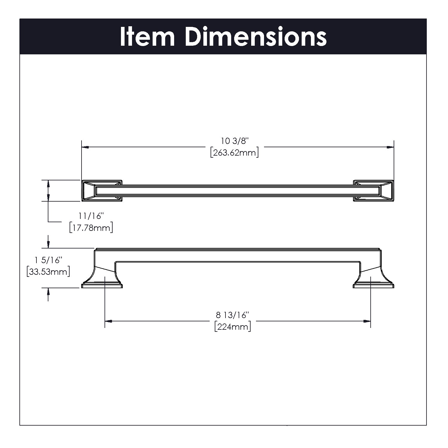 224mm (8 13/16 Inch) Center-to-Center Brownstone Cabinet Pull in Satin Nickel Finish - Perfect for Kitchen Cabinets, Bathroom Vanities & Furniture Upgrades