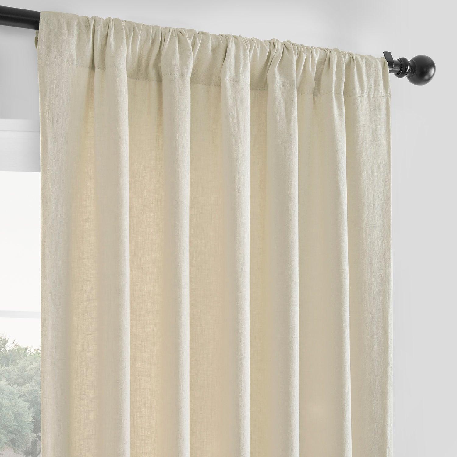 Premium French Linen Blackout Curtains - Elegant Vintage Style for Bedroom & Living Room - Light Blocking Window Treatments for Better Sleep & Privacy