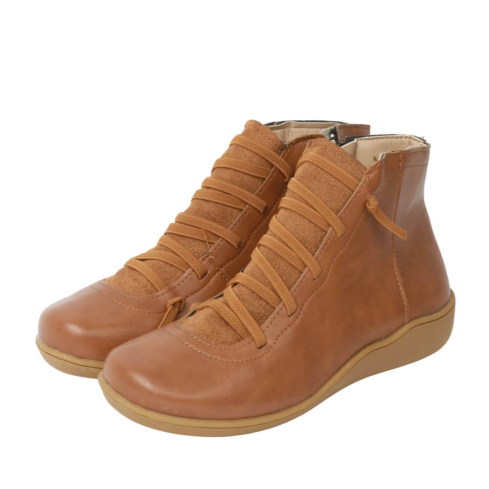Fashionable Women's Cowboy Boots - Classic Lace-Up Ankle Western Boots with Low Chunky Heel | Perfect for Country Dancing, Rodeos & Casual Outfits